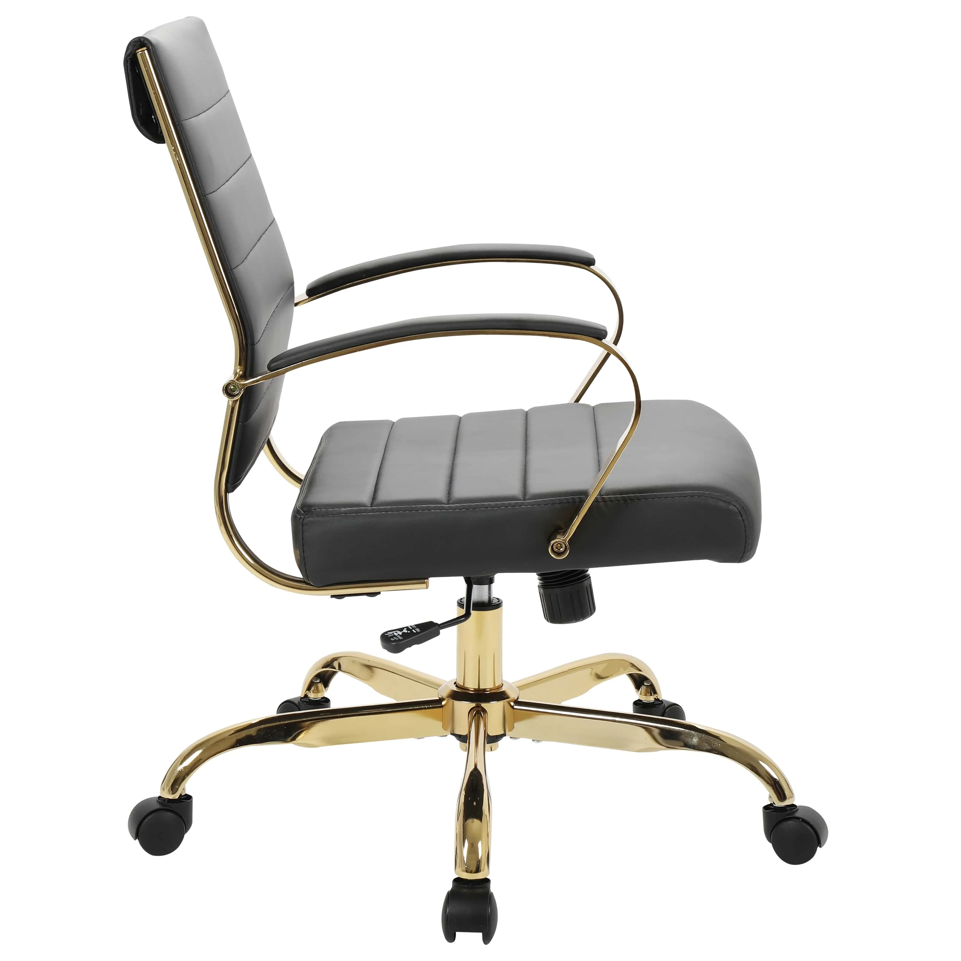 Benmar Home Leather Office Chair With Gold Frame
