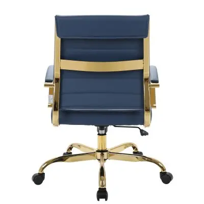 Benmar Home Leather Office Chair With Gold Frame