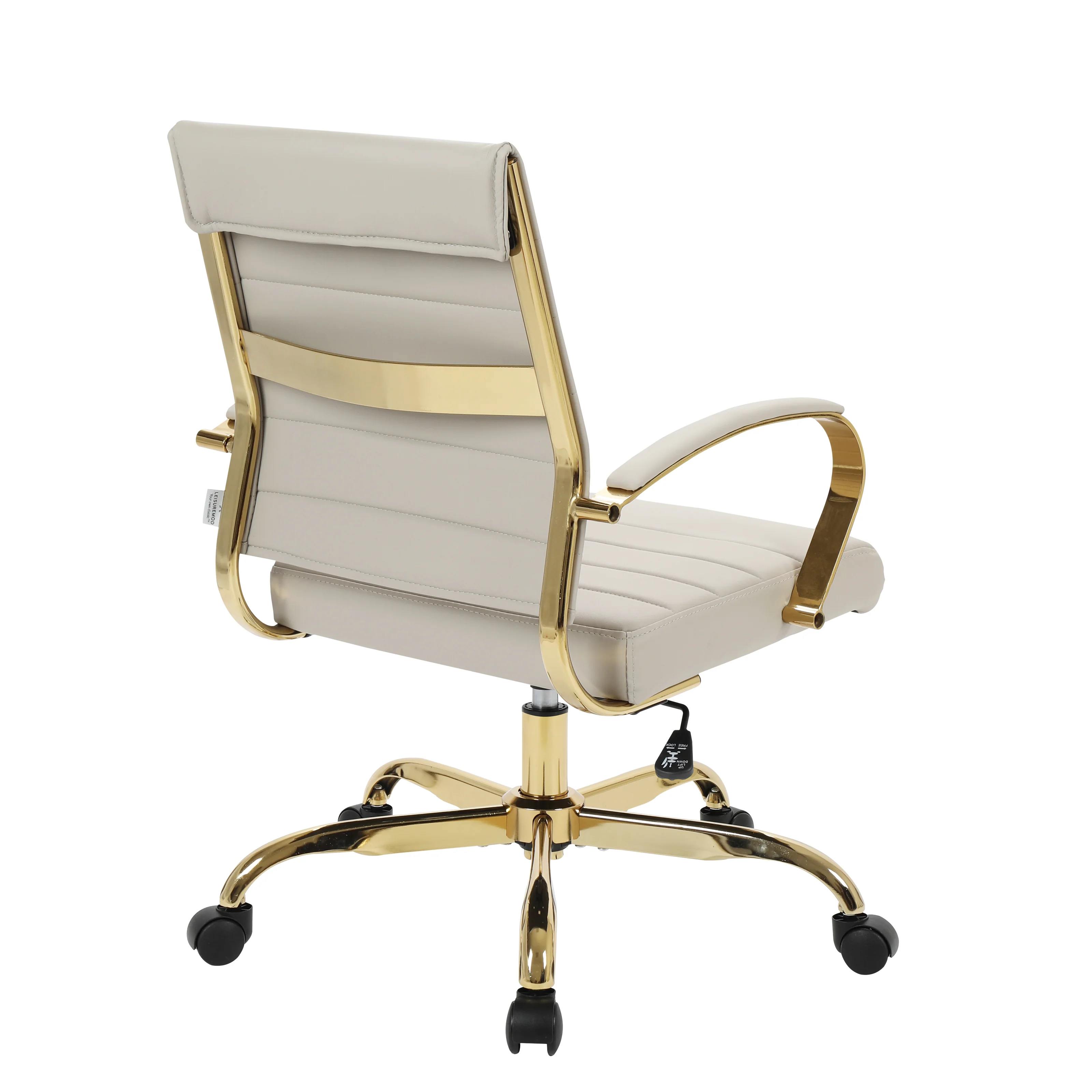 Benmar Home Leather Office Chair With Gold Frame
