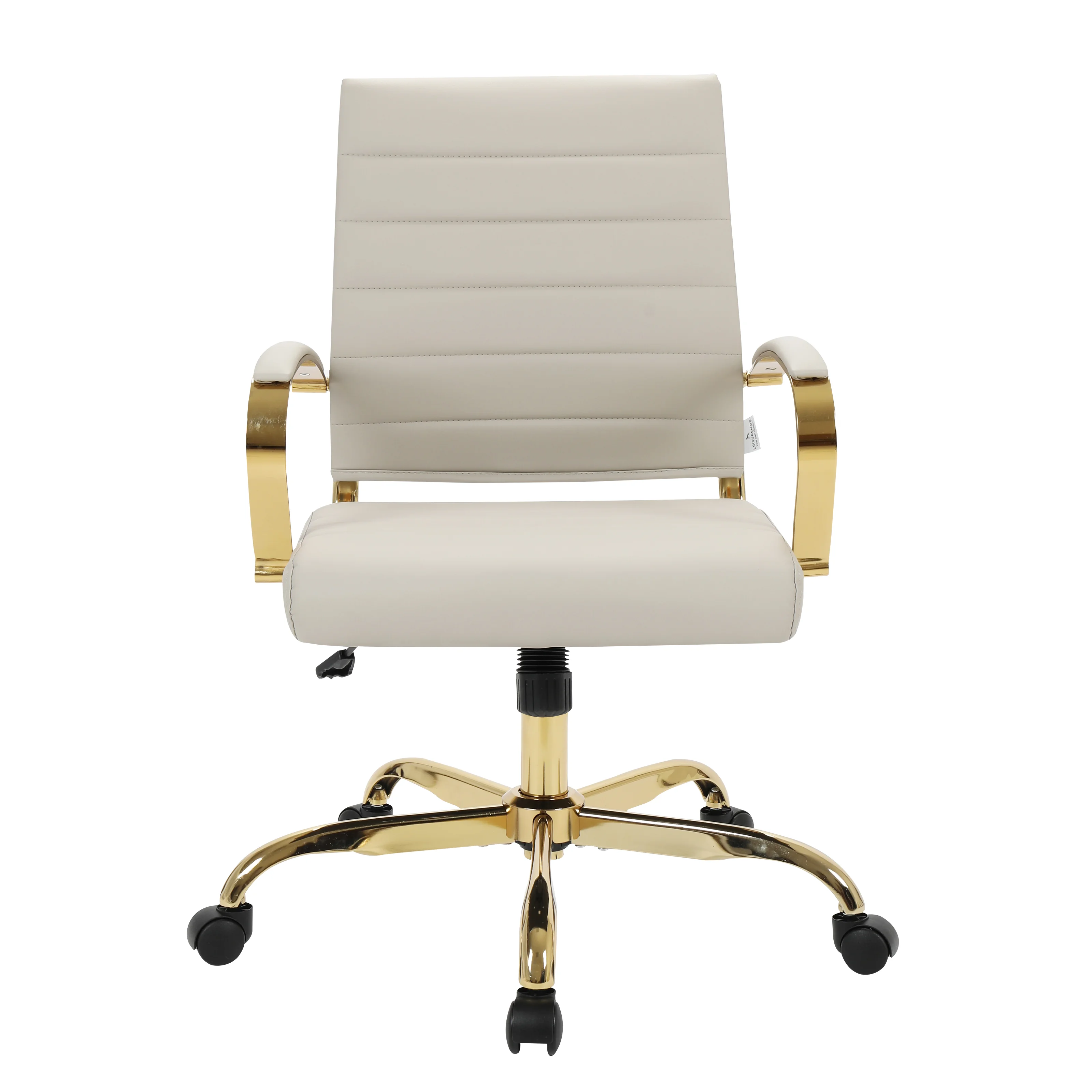 Benmar Home Leather Office Chair With Gold Frame