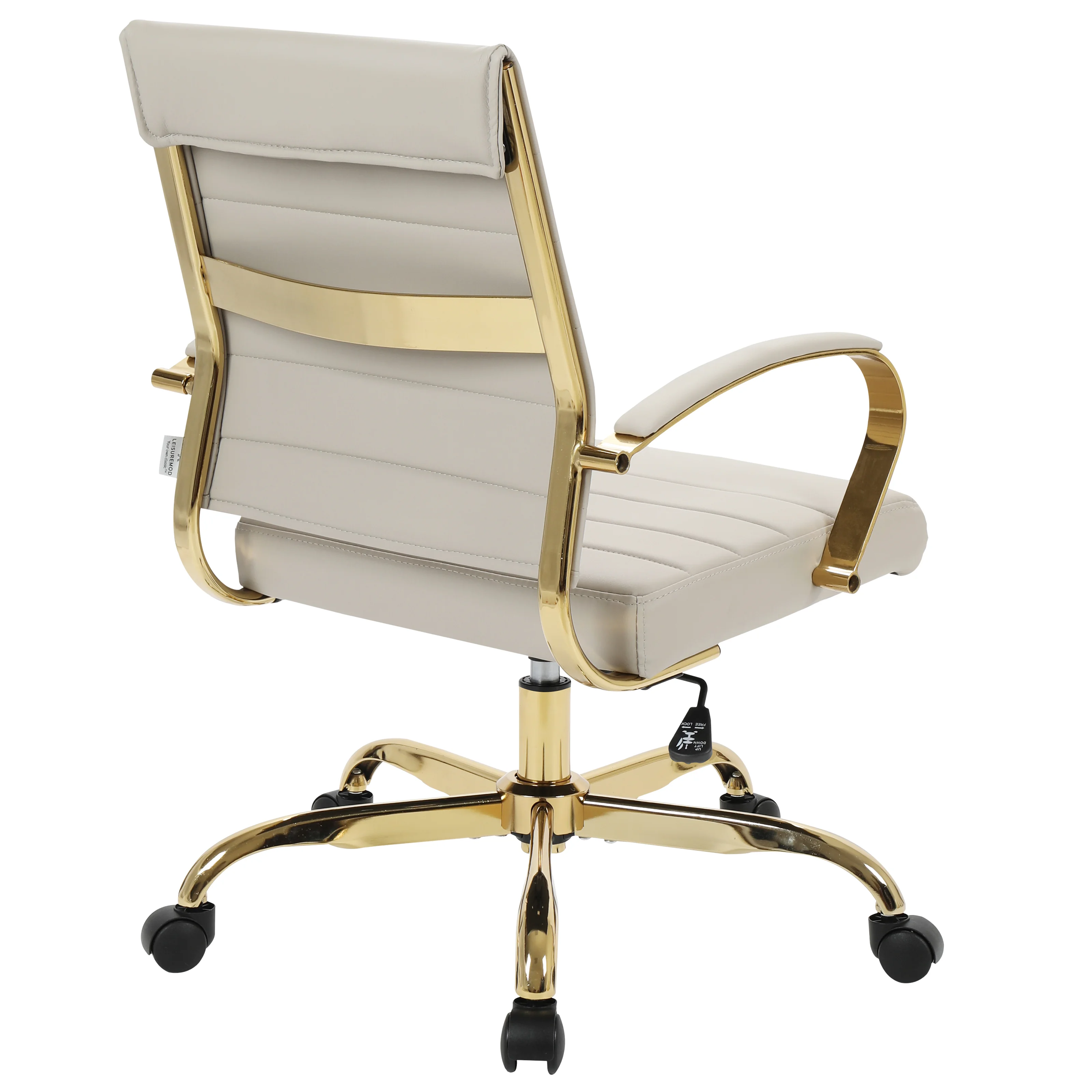 Benmar Home Leather Office Chair With Gold Frame