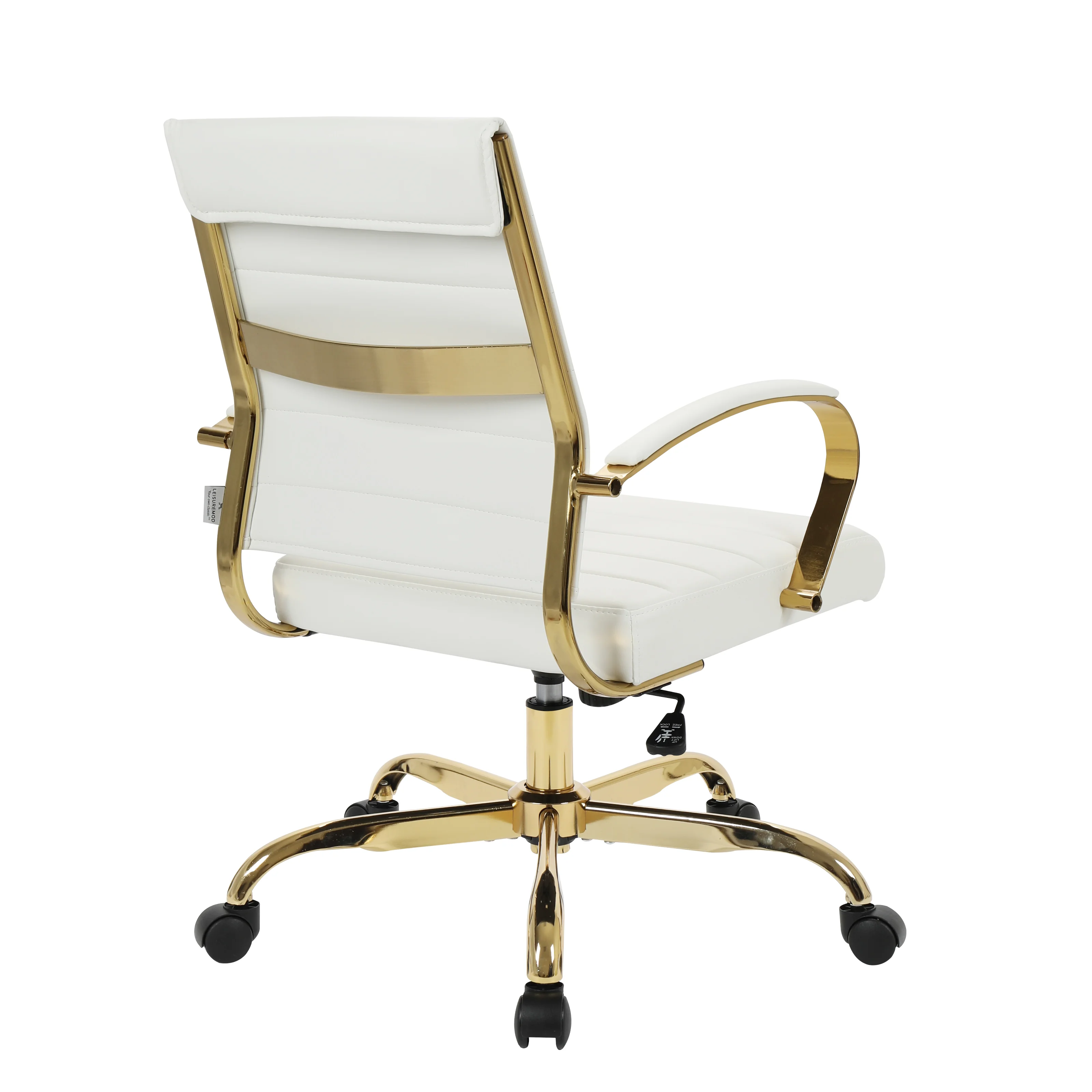 Benmar Home Leather Office Chair With Gold Frame