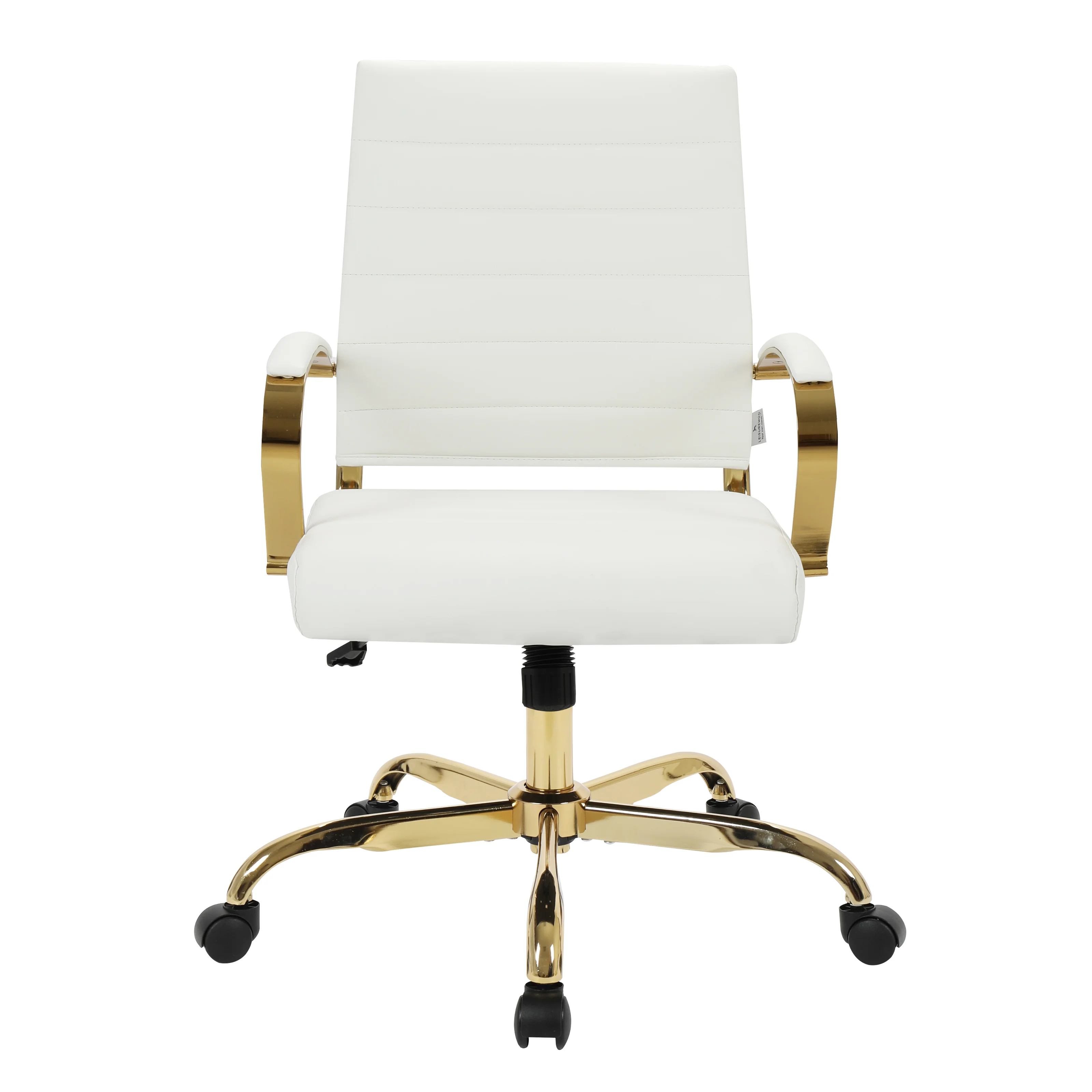 Benmar Home Leather Office Chair With Gold Frame
