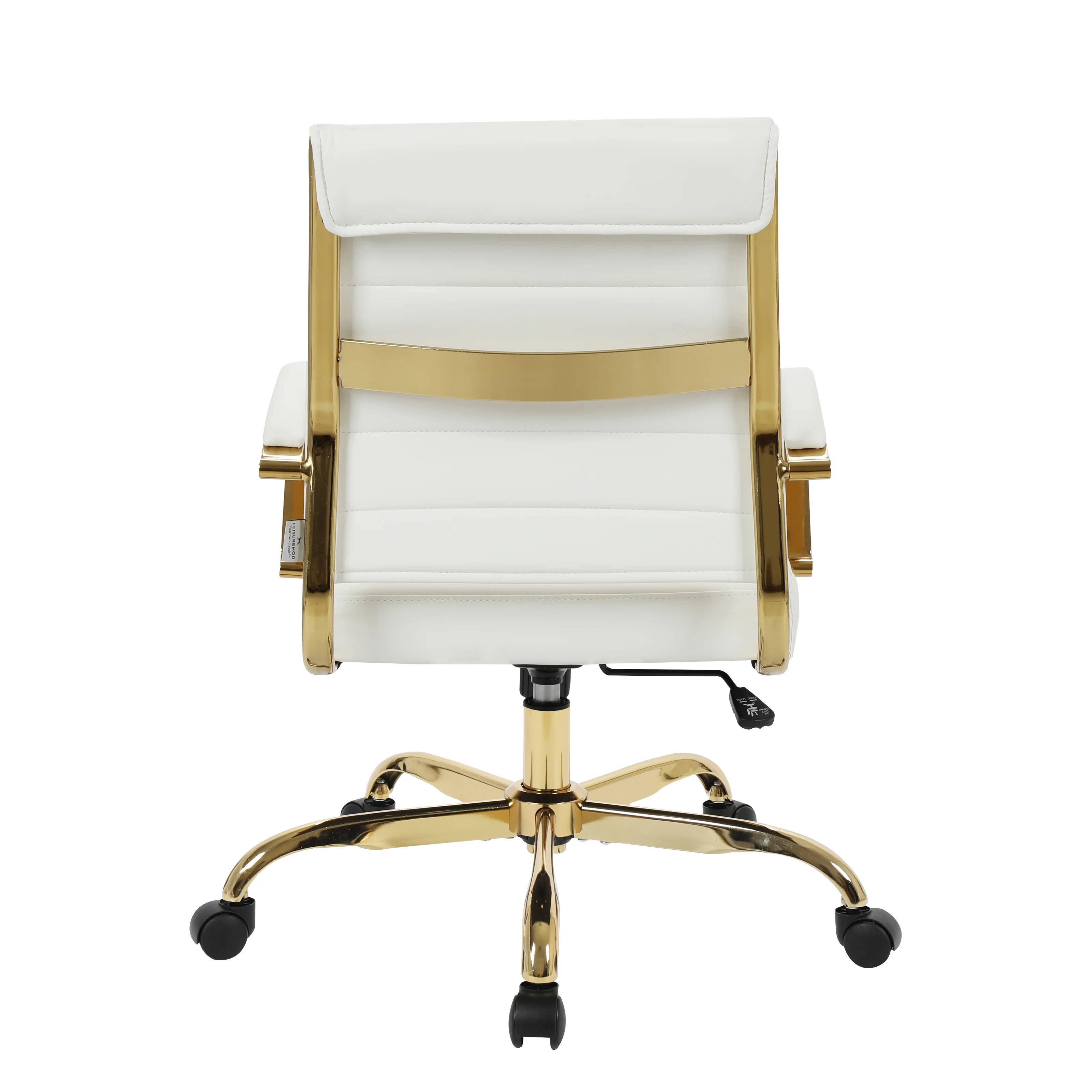 Benmar Home Leather Office Chair With Gold Frame