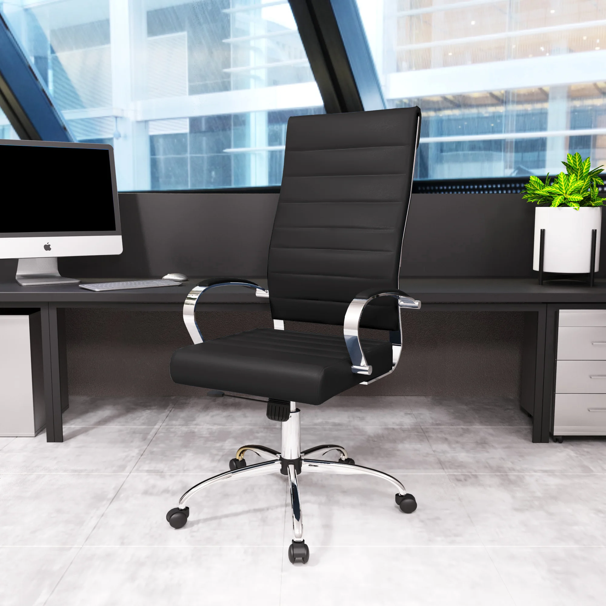 Benmar High-Back Leather Office Chair
