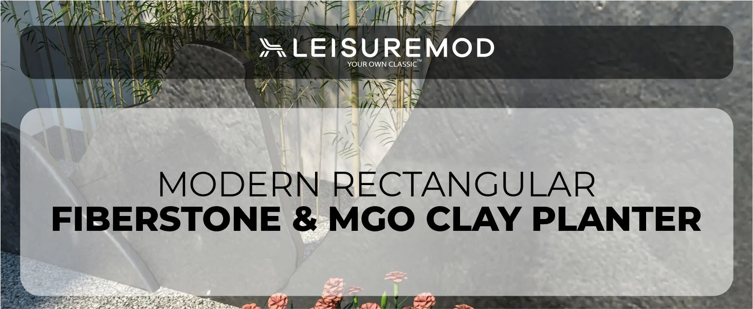 Bloom Series Poly Stone Planter 11.8" , 23.6" Long In Black Aged Concrete