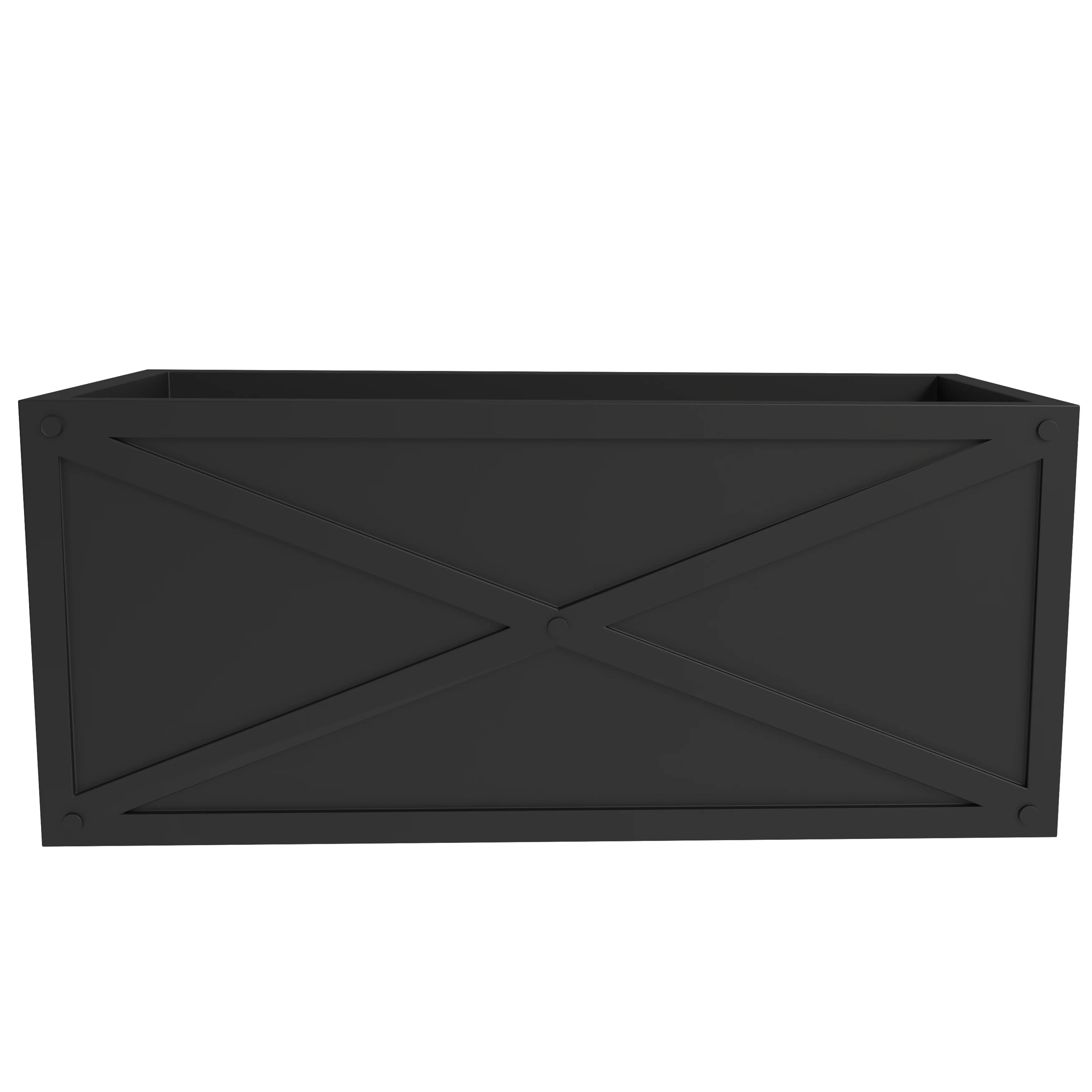 Bonsai Series Rectangle Poly Stone Planter in Black 14.6 x 13 30 Long