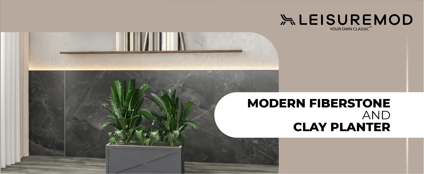 Bonsai Series Rectangle Poly Stone Planter in Grey 14.6 x 13 30 Long