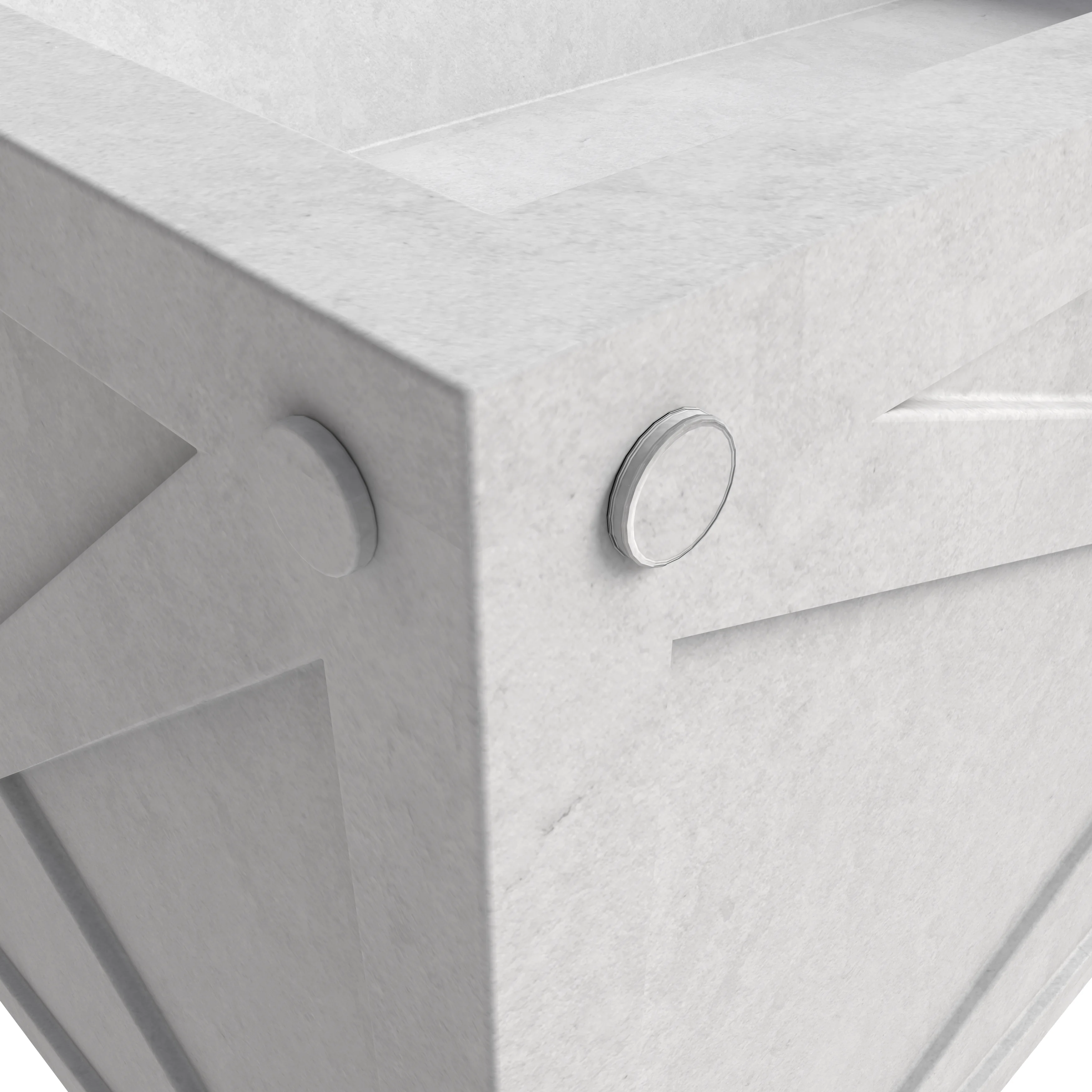 Bonsai Series Rectangle Poly Stone Planter in White 14.6 x 13 30 Long