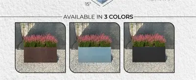 Bloom Series Poly Stone Planter 15.7" , 31.5" Long In Black Aged Concrete