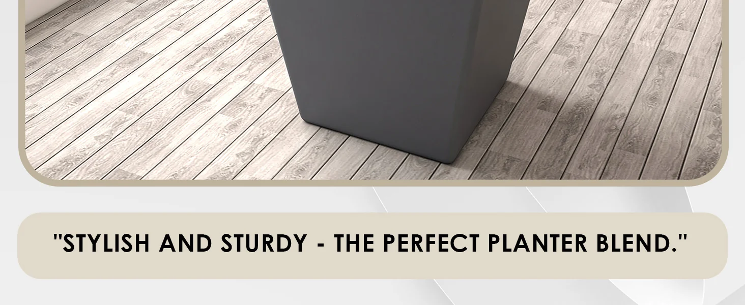 Blossom Series Poly Stone Planter in Dark Grey 17 Dia, 16 High