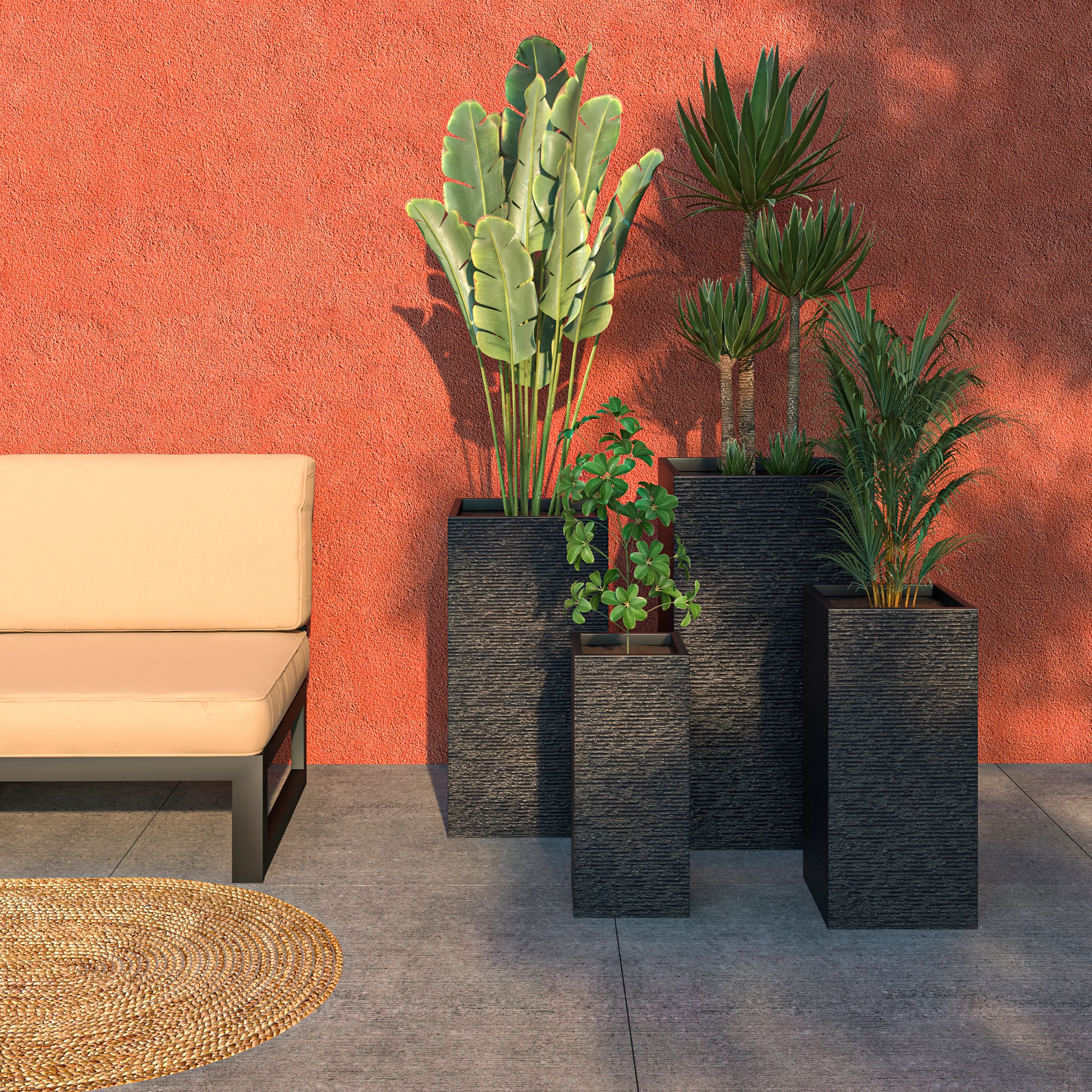 Basalt Planter Set Black