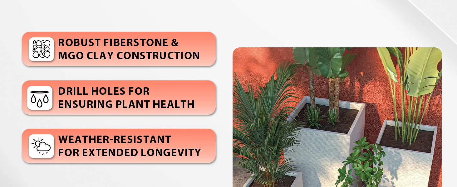 Basalt Planter Set White