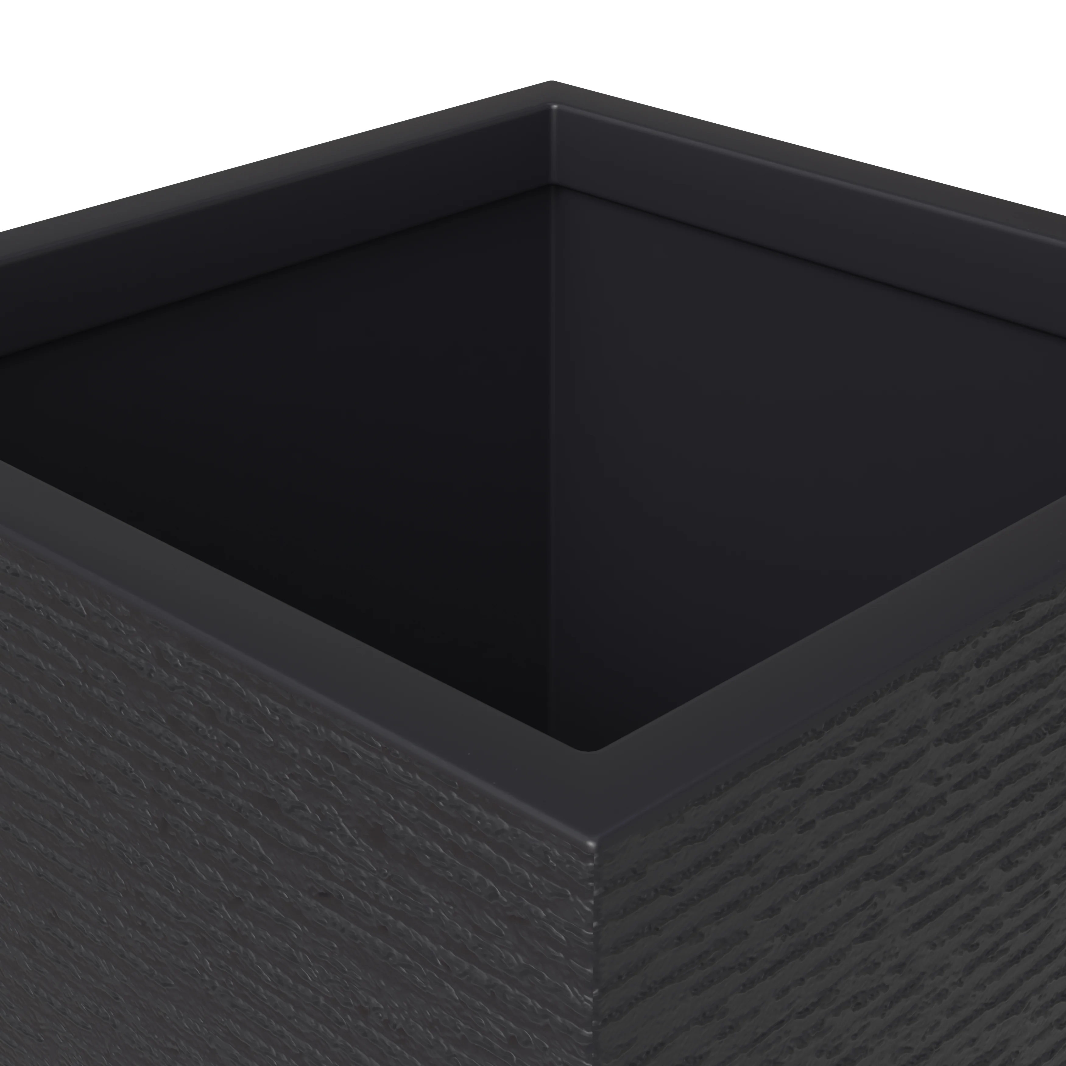 Basalt Series Poly Stone Planter 8.7" Square 19.7" High in Black