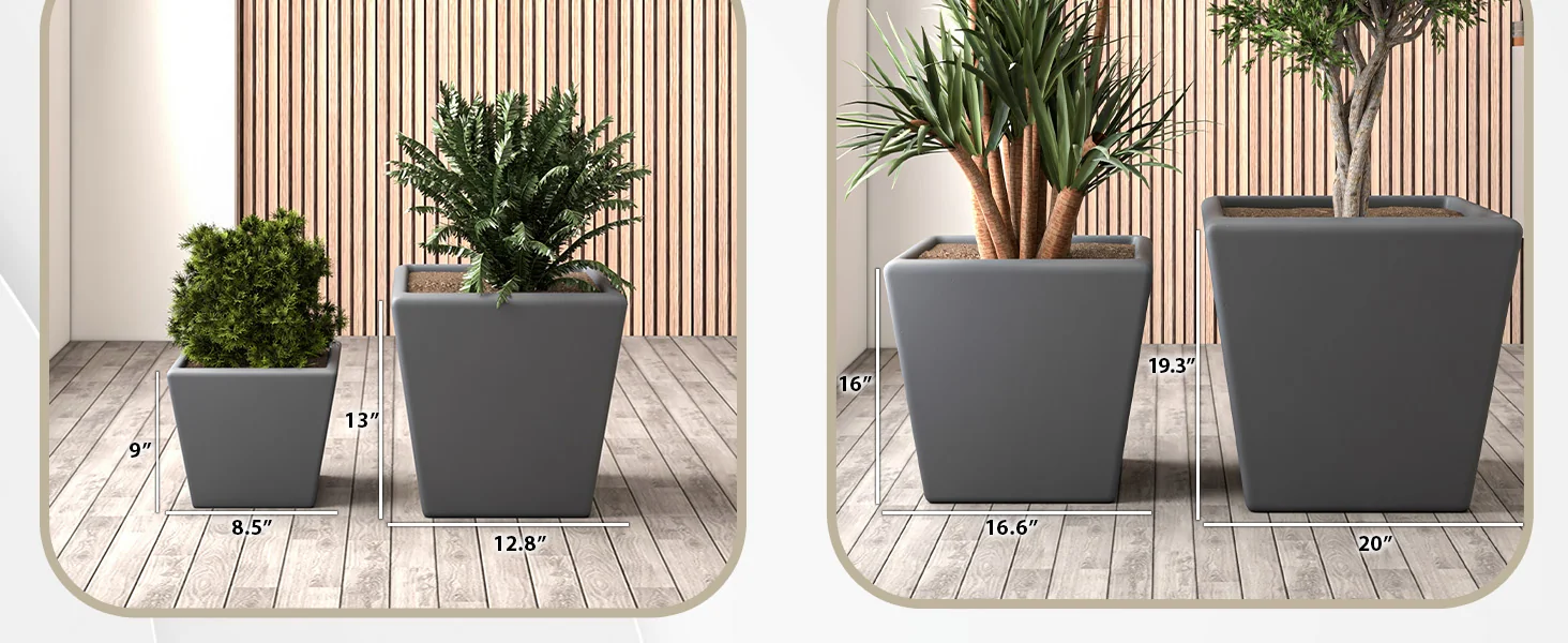 Blossom Planter set Dark Grey
