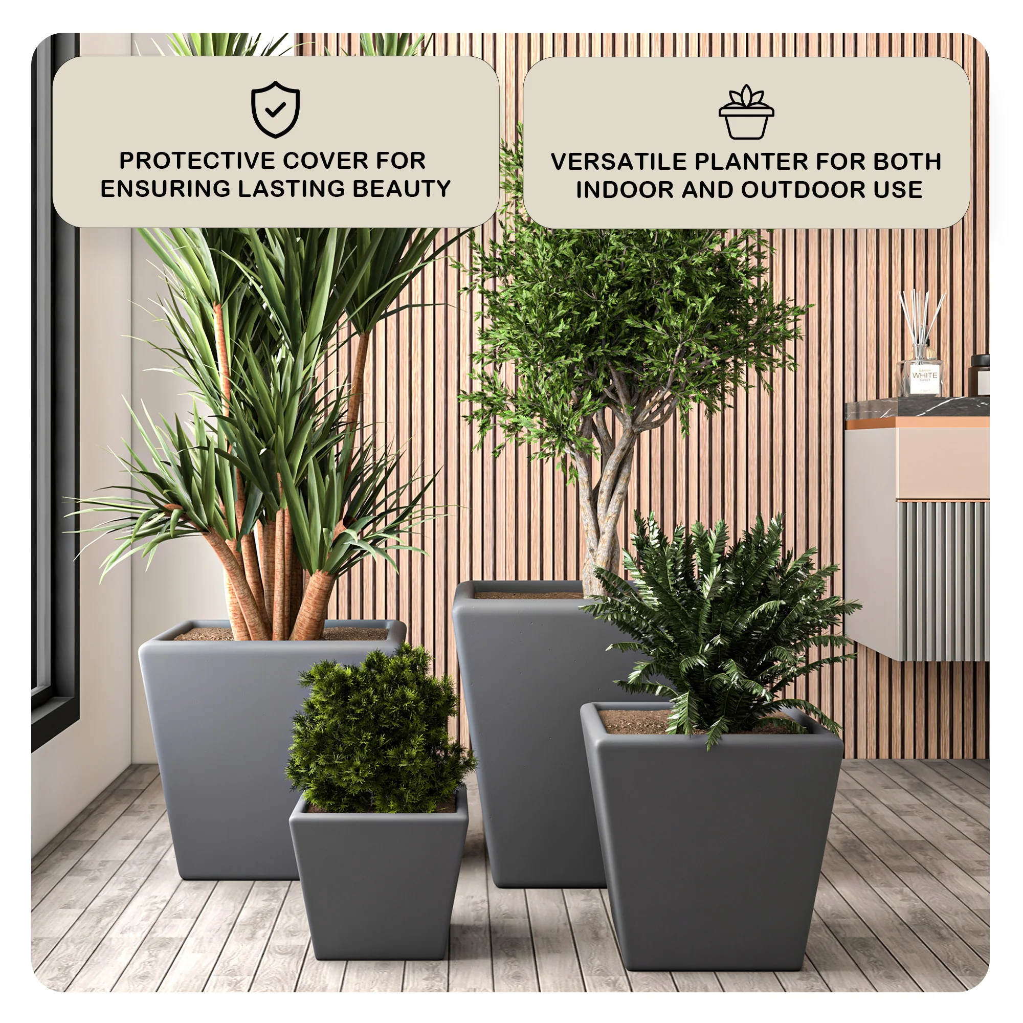 Blossom Planter set Dark Grey