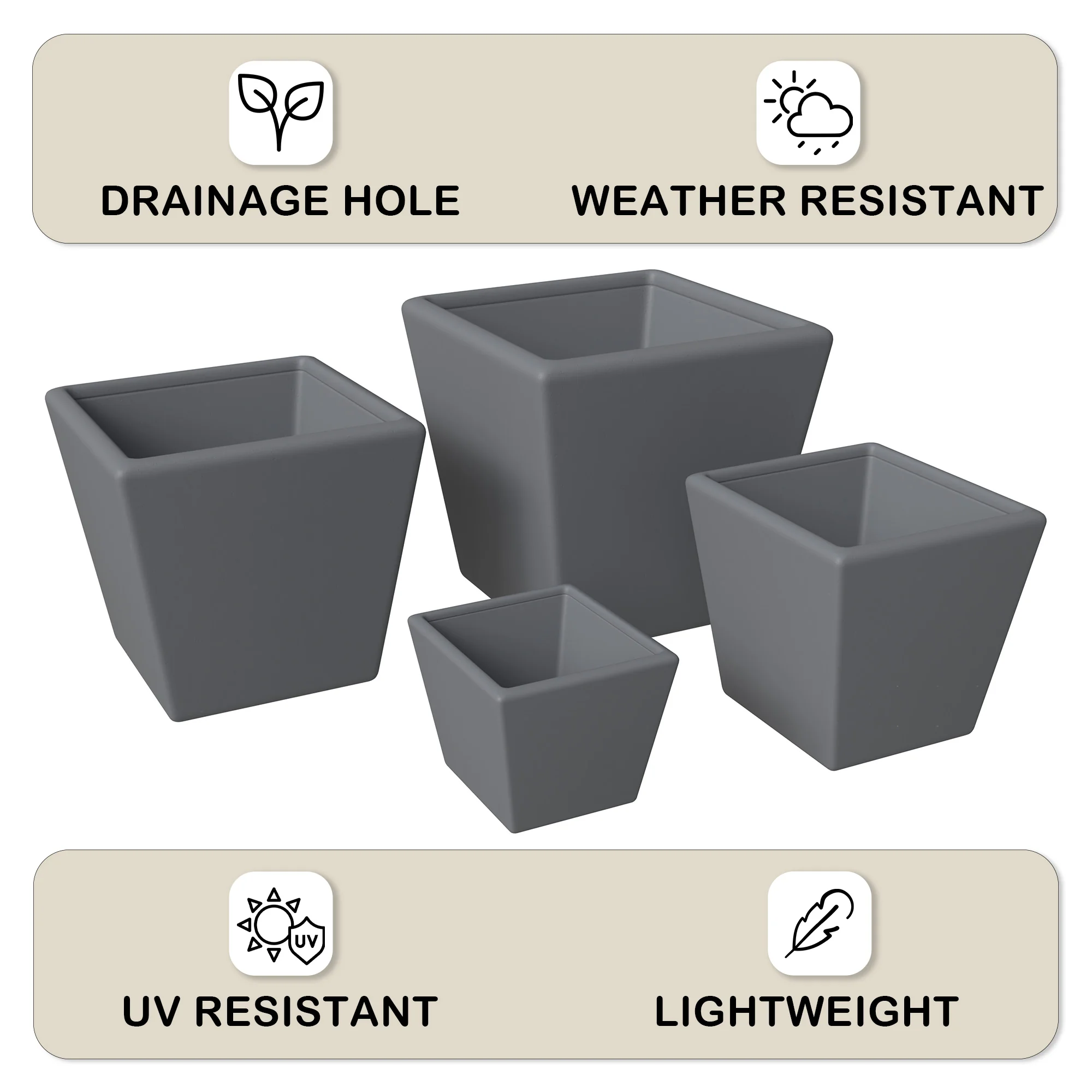 Blossom Planter set Dark Grey