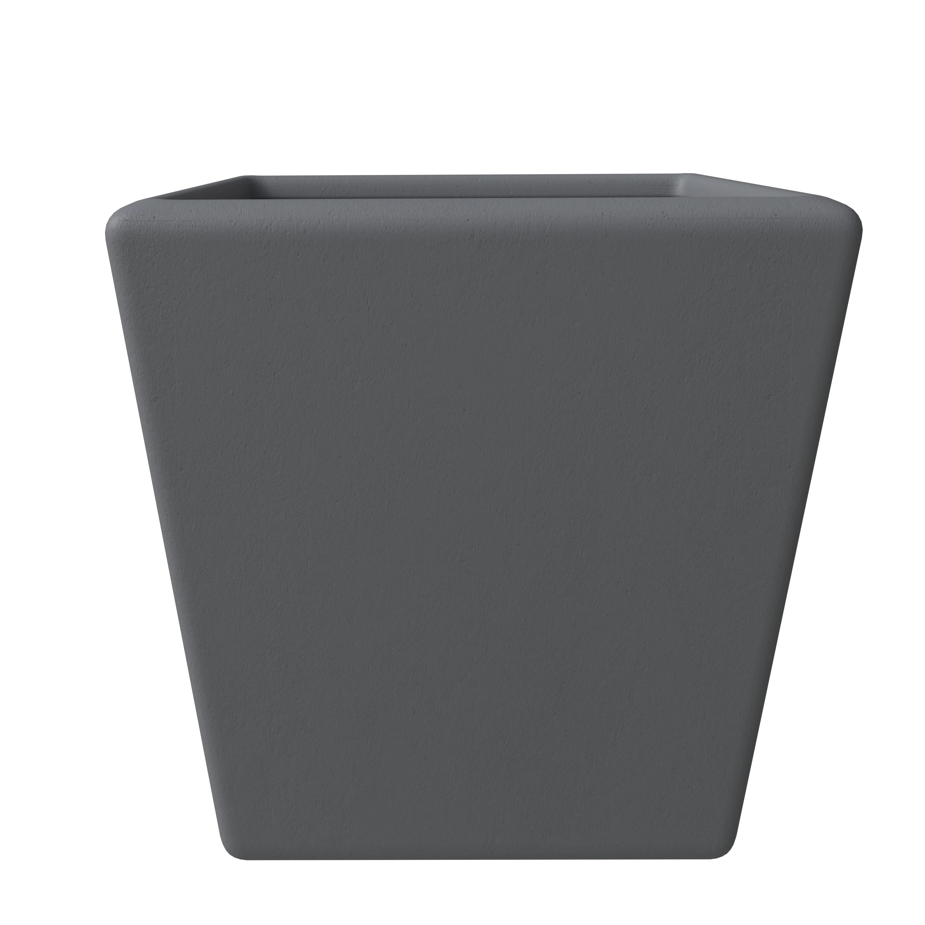 Blossom Series Poly Stone Planter in Dark Grey 9 Dia, 8.3 High