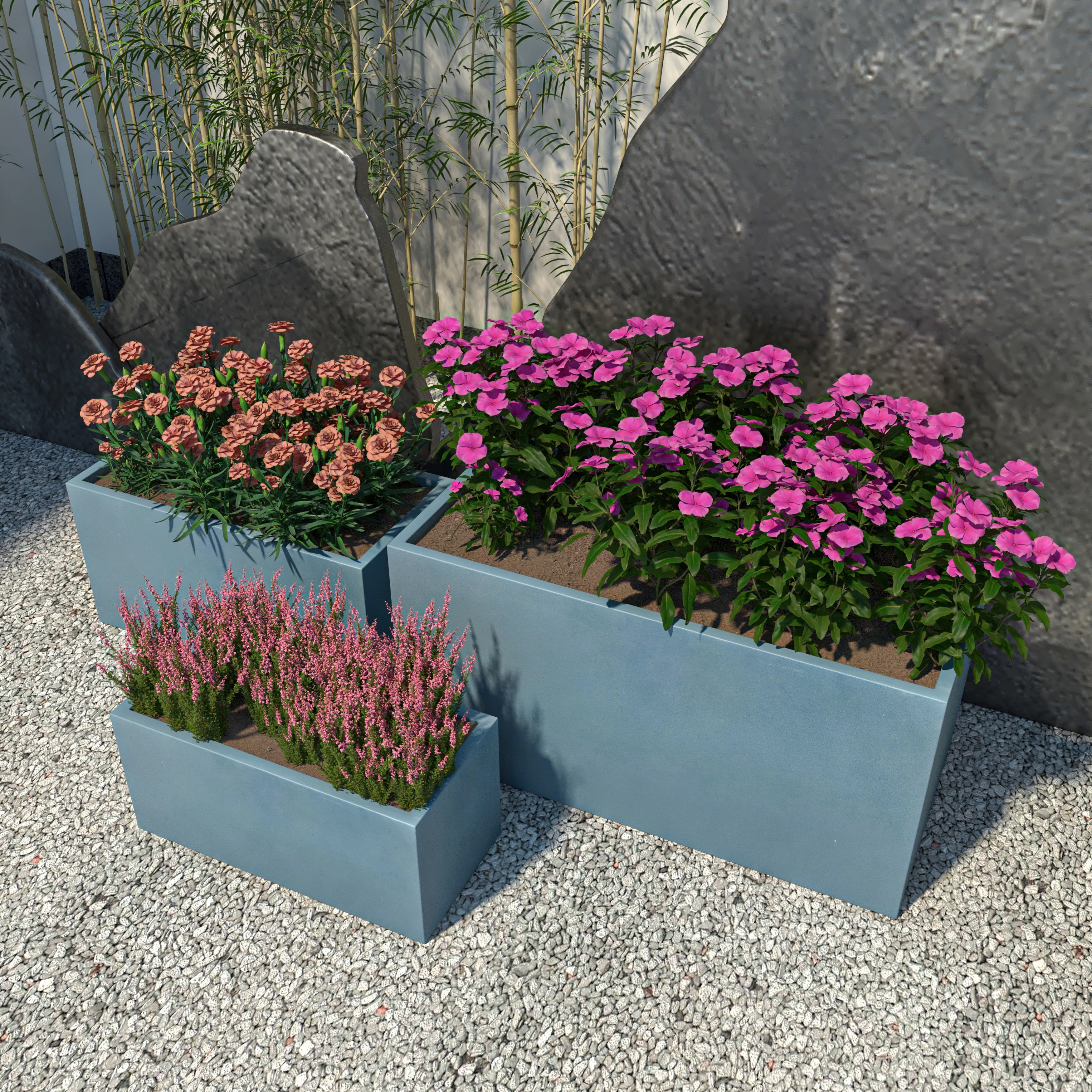 Bloom Planter Set Aged Concrete