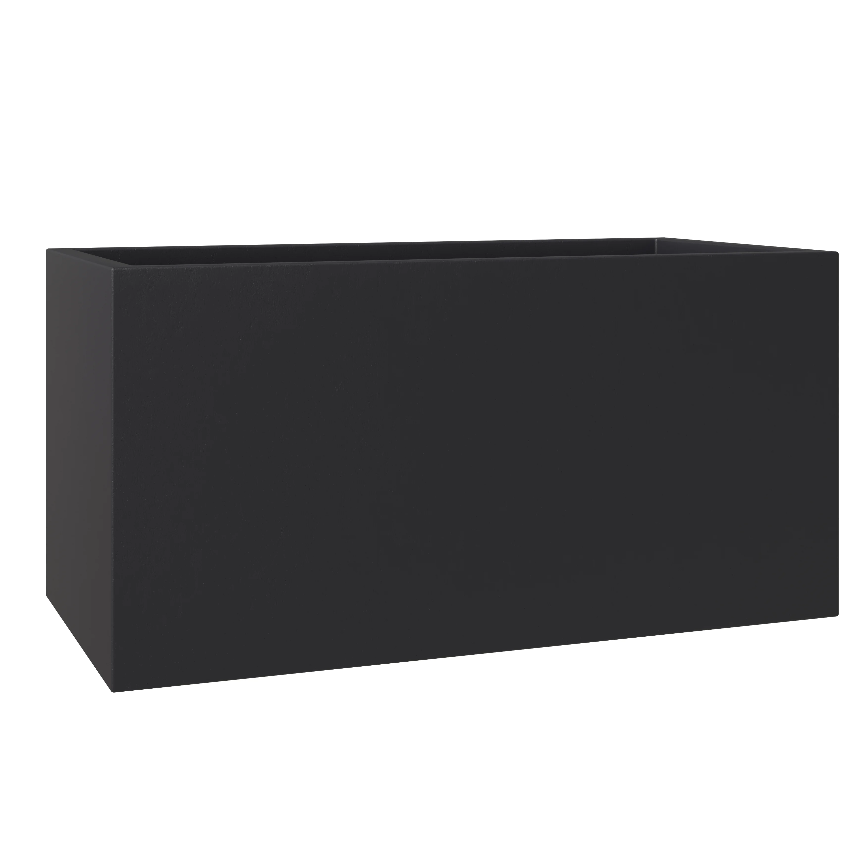 Bloom Series Poly Stone Planter 9" , 19.7" Long In Black