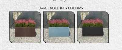 Bloom Series Poly Stone Planter 9" , 19.7" Long In Black