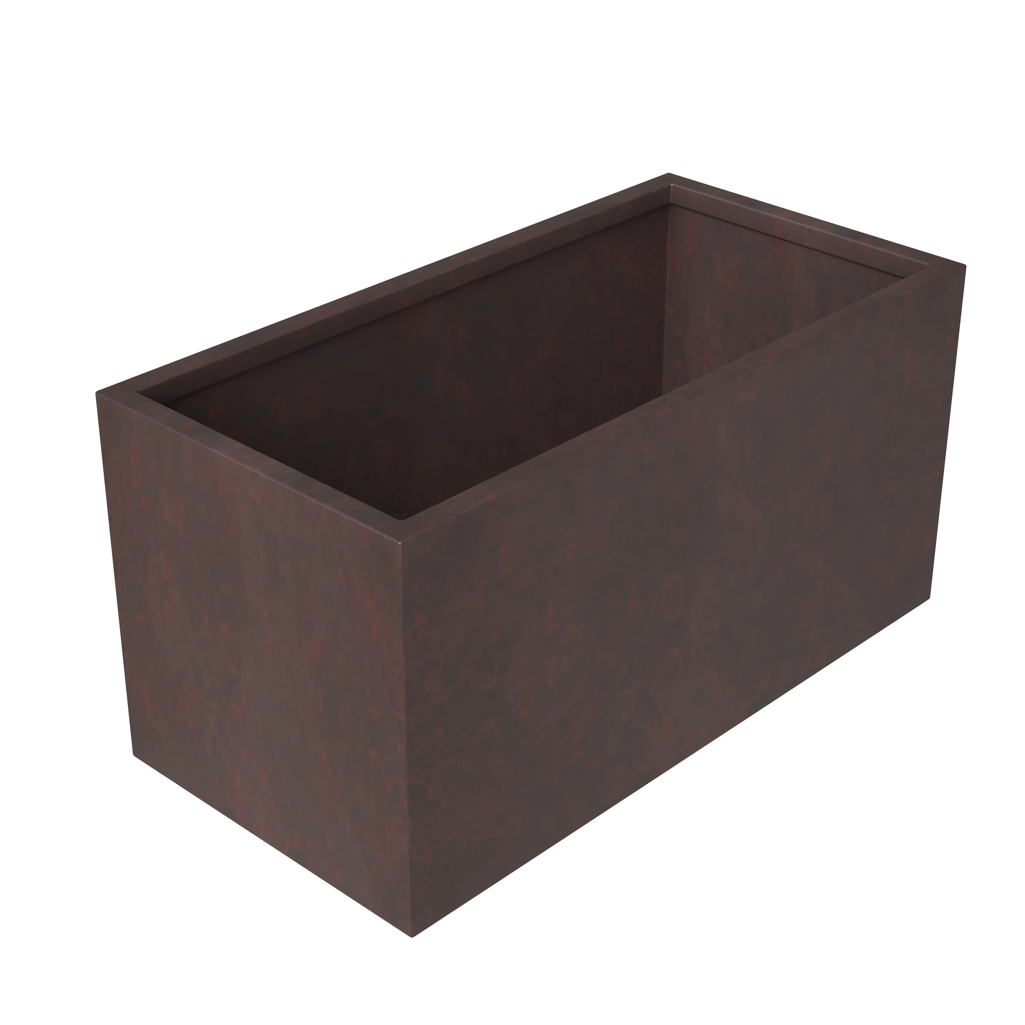 Bloom Series Poly Stone Planter 9" , 19.7" Long In Brown