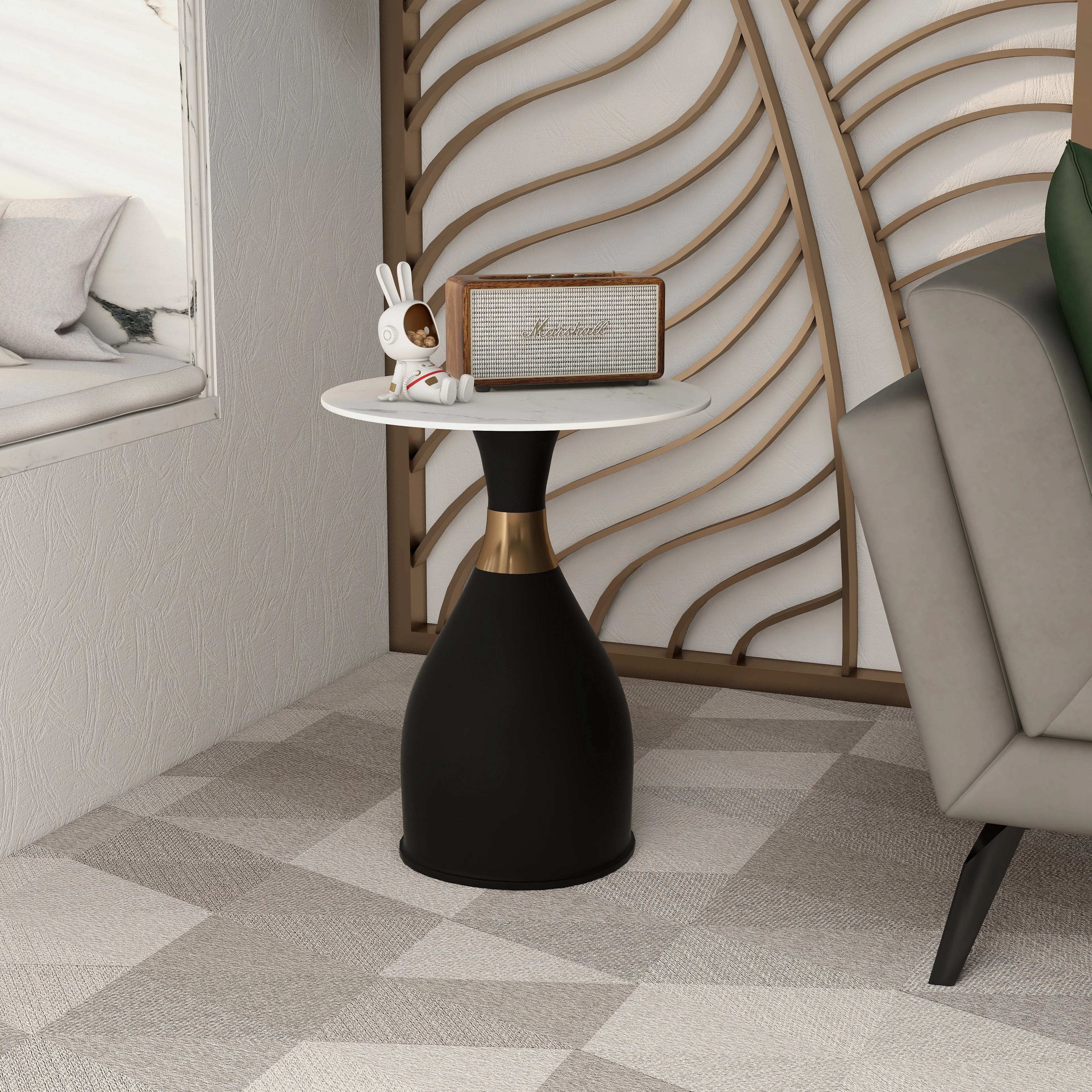 Bento Collection Modern End Table In Black