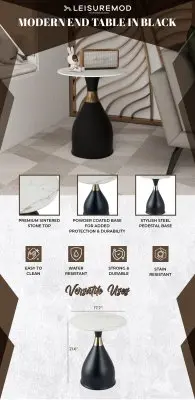 Bento Collection Modern End Table In Black