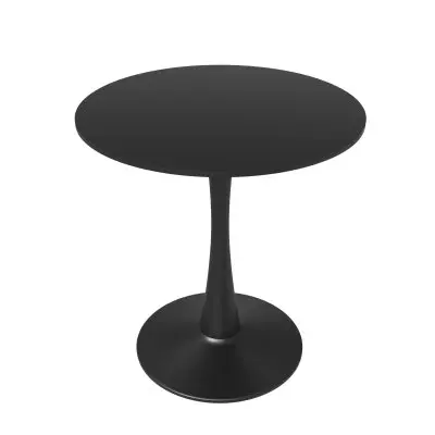 Leisyremod Bristol 24" Round Dining Table Black base with Black top