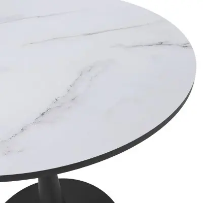 Leisyremod Bristol 24" Round Dining Table Black base with White top