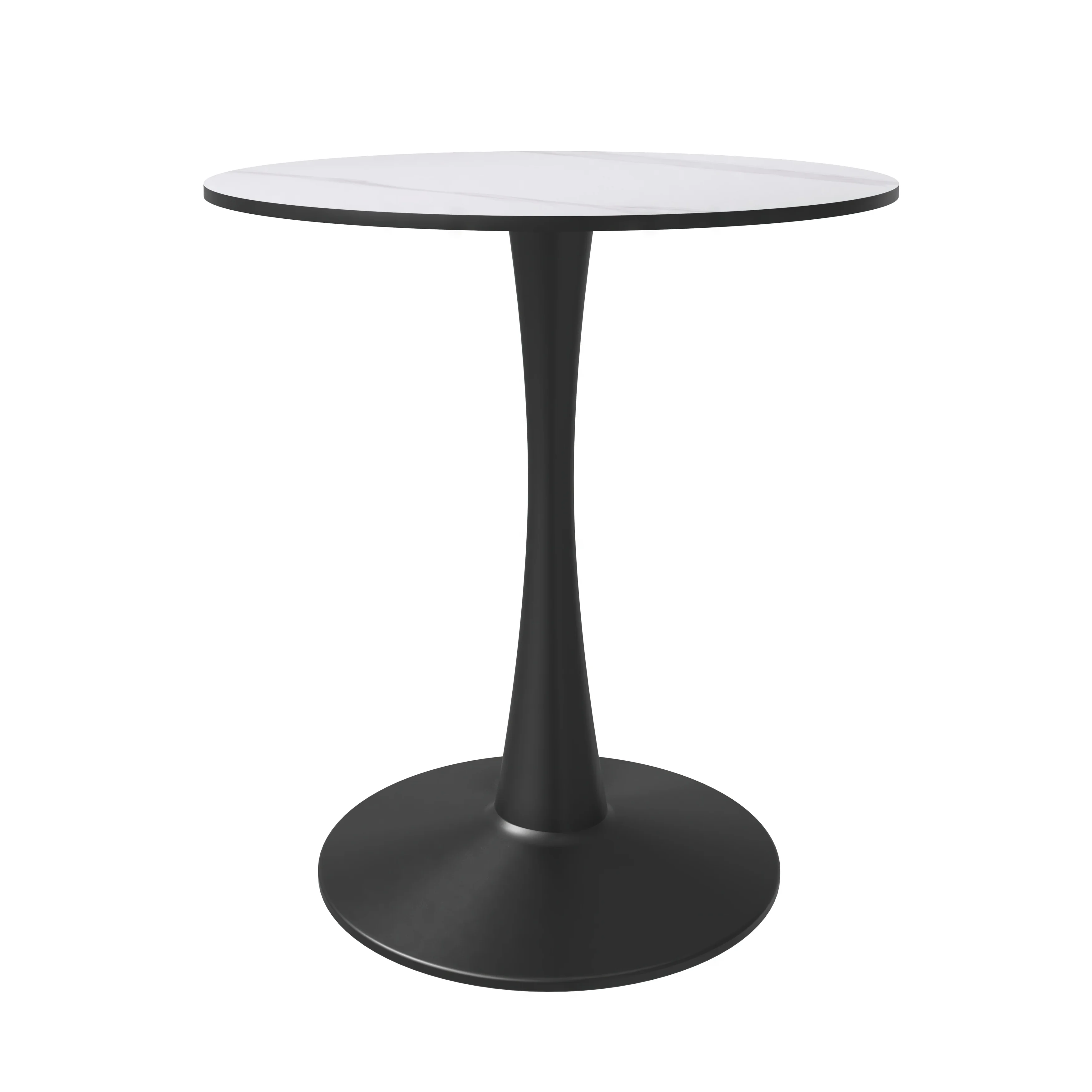 Bristol 24 round dining table Black base with White Sintered stone Top