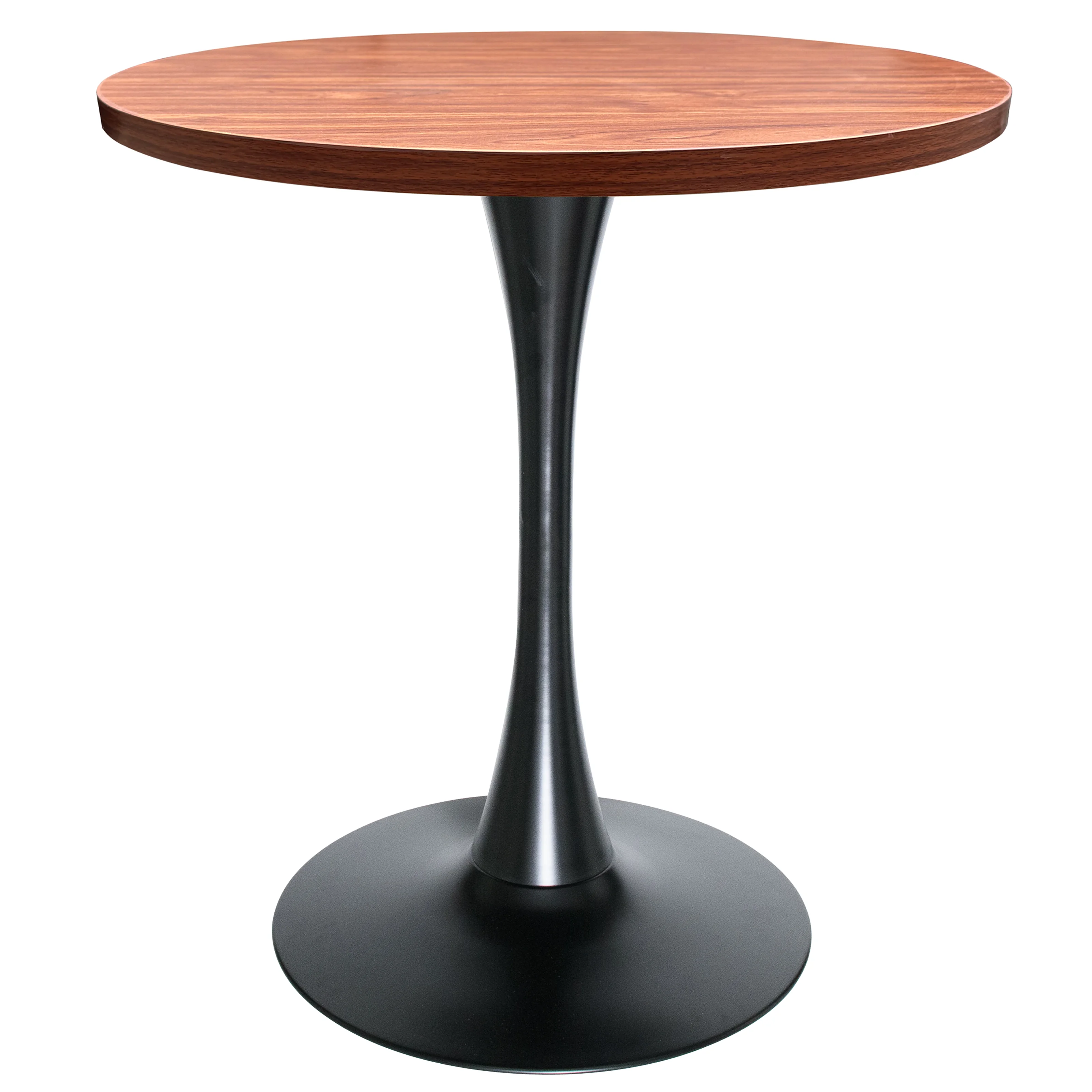 Bristol Dining table, Black Base with 27 Round Cognac Brown MDF top