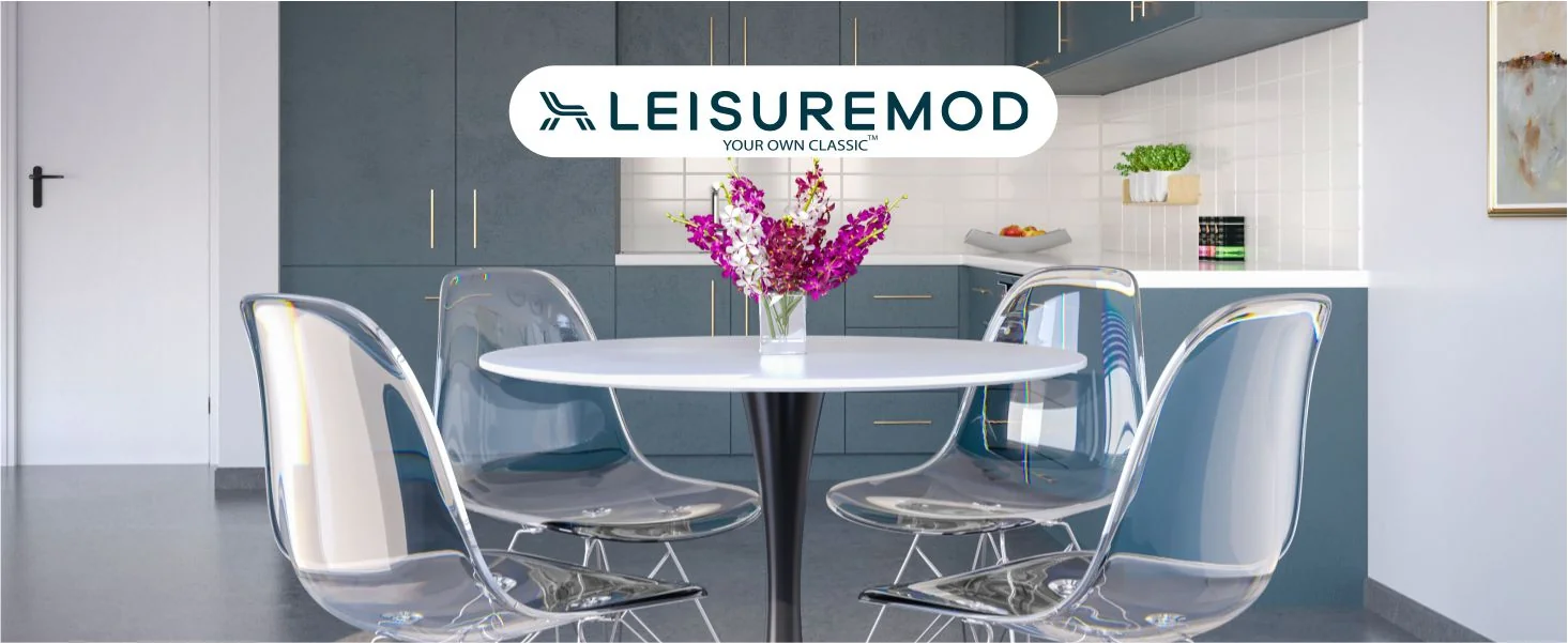 Bristol 31" round dining table Black base with marbled MDF top