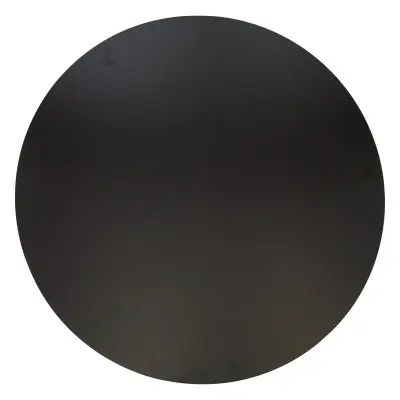 5-Piece Dining Set 35" Round Dining Table in Black Iron - 4 ABS Plastic Side Chair in Chrome - Transparent Blue