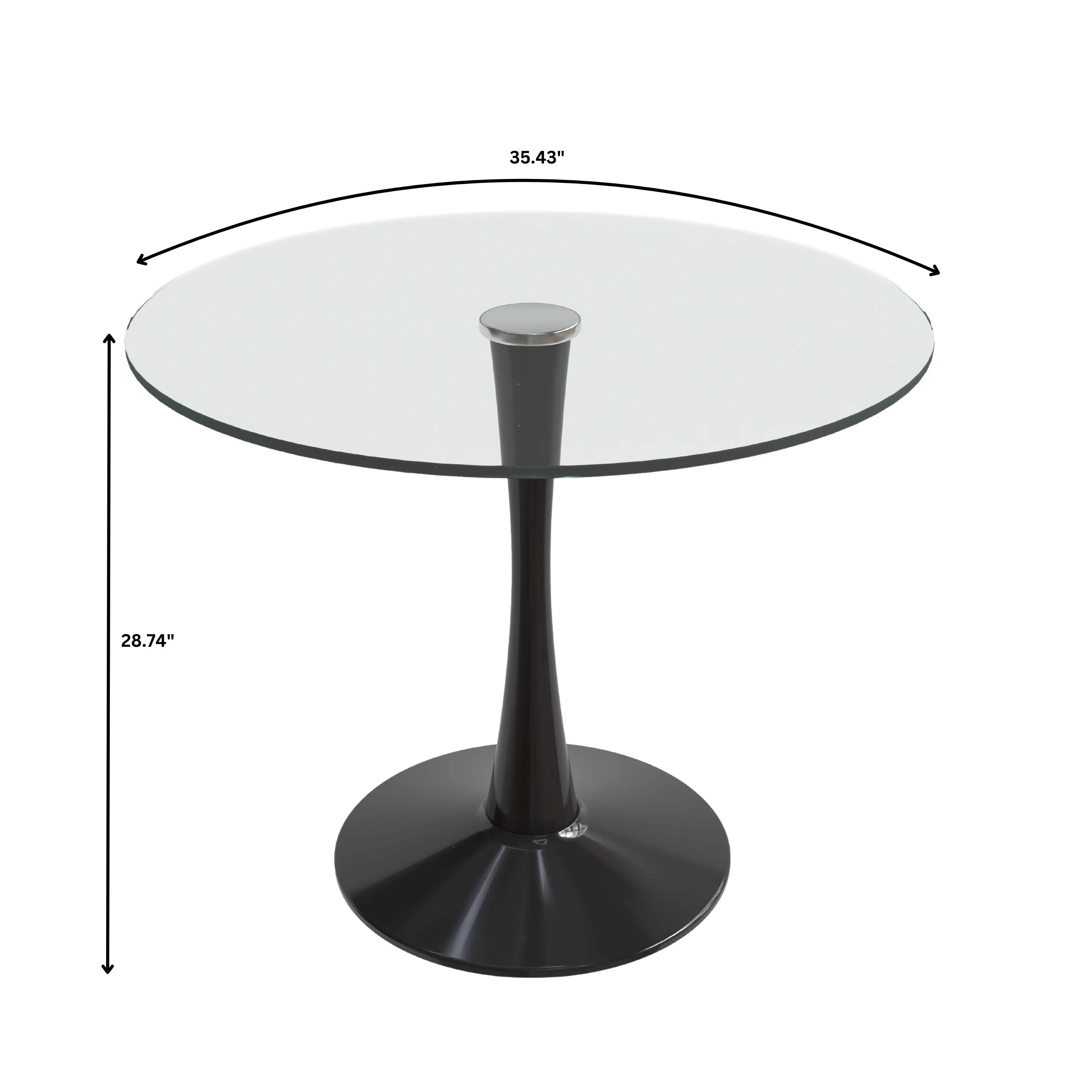 Bristol - Bistro Table Black Base with Glass top
