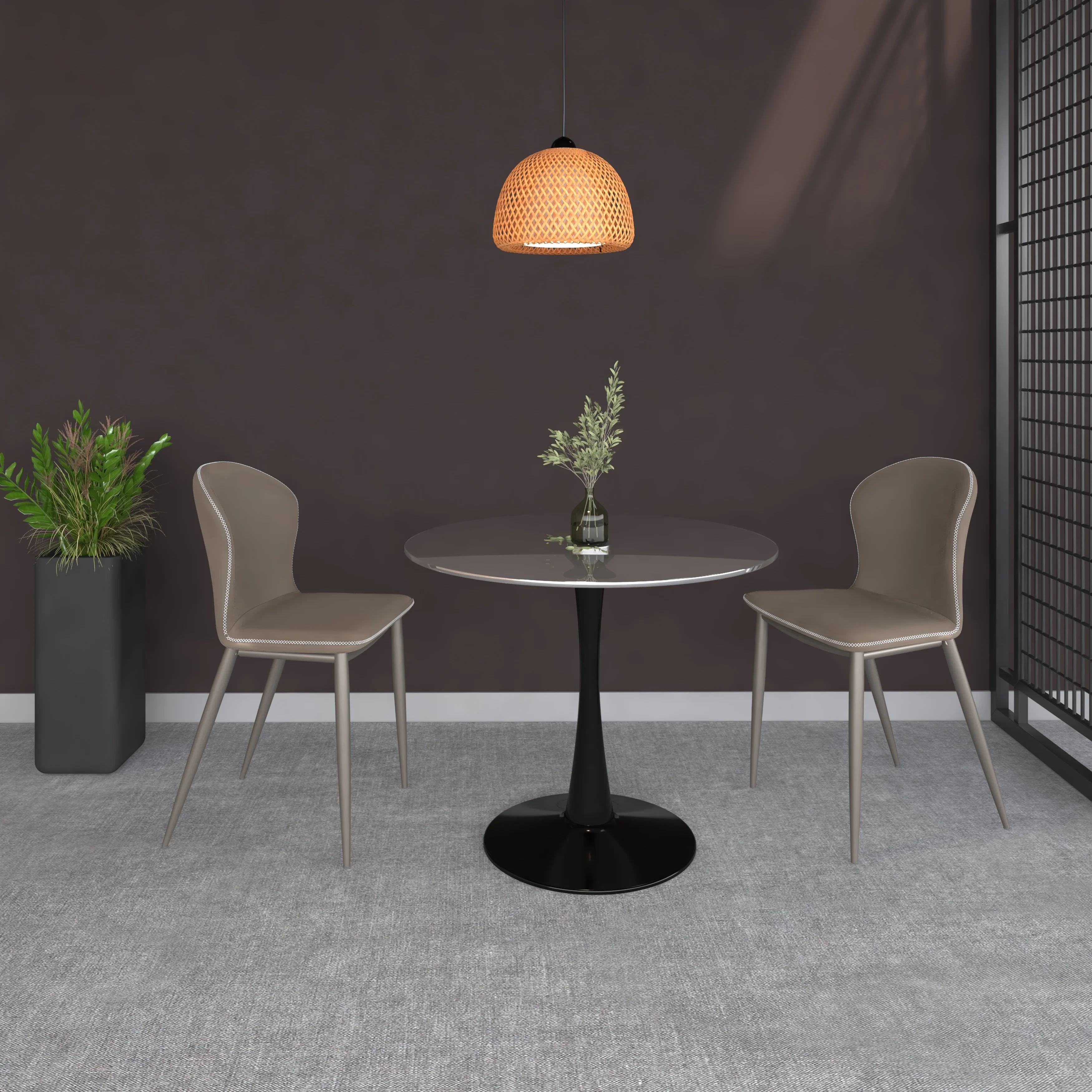 Bristol - Bistro Table Black Base with Glass top