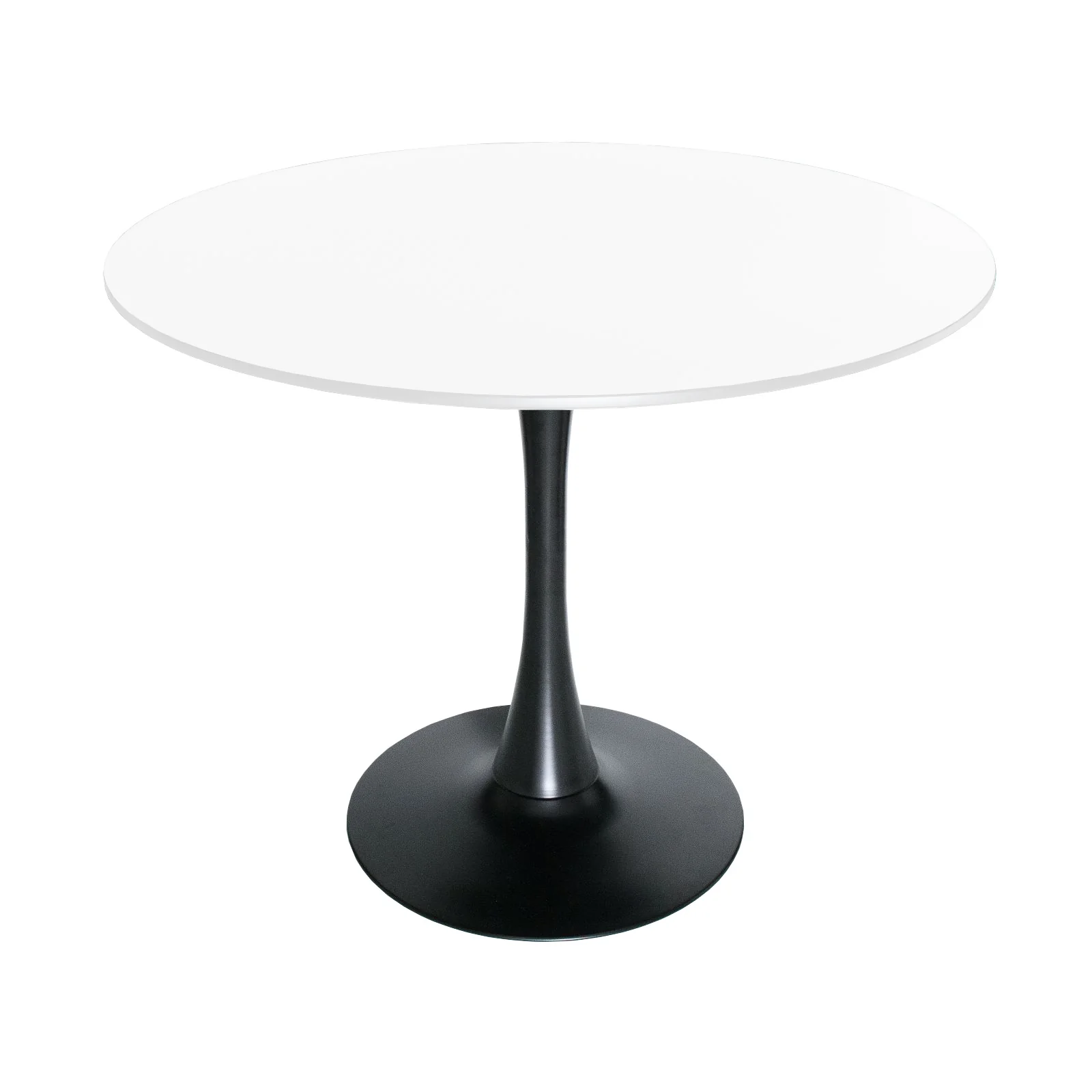 Bristol 35" round dining table Black base with marbled MDF top