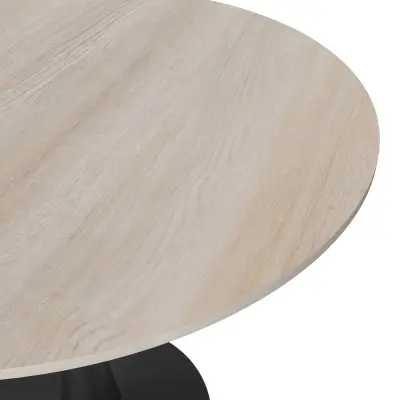 Bristol 35" round dining table Black base with marbled MDF top