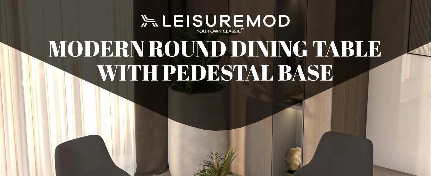 Bristol 35" round dining table Black base with White Sintered stone Top