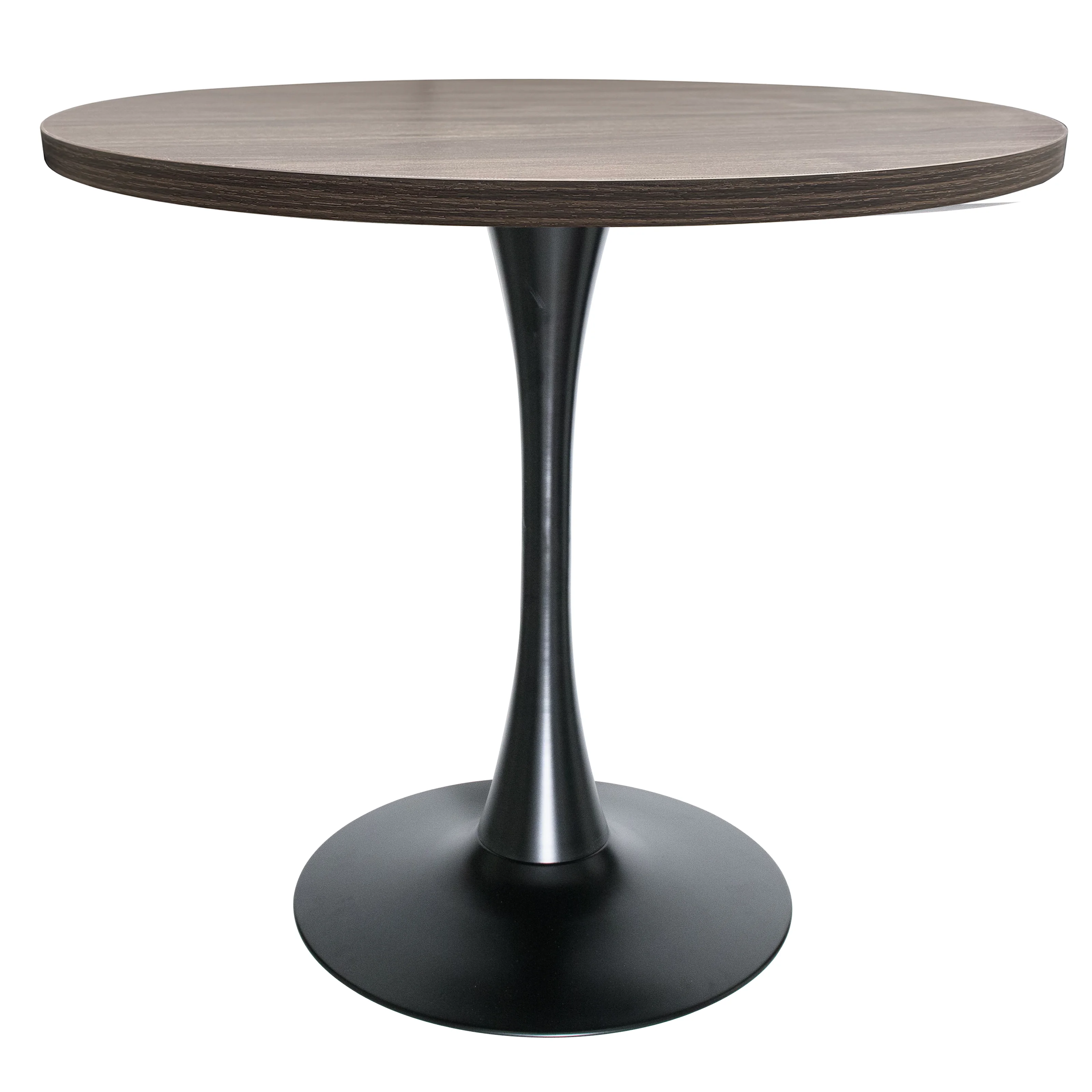 Bristol Dining table, Black Base with 36 Round Dark Walnut MDF top