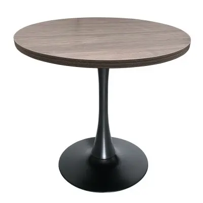 Bristol Dining table, Black Base with 36 Round Dark Walnut MDF top
