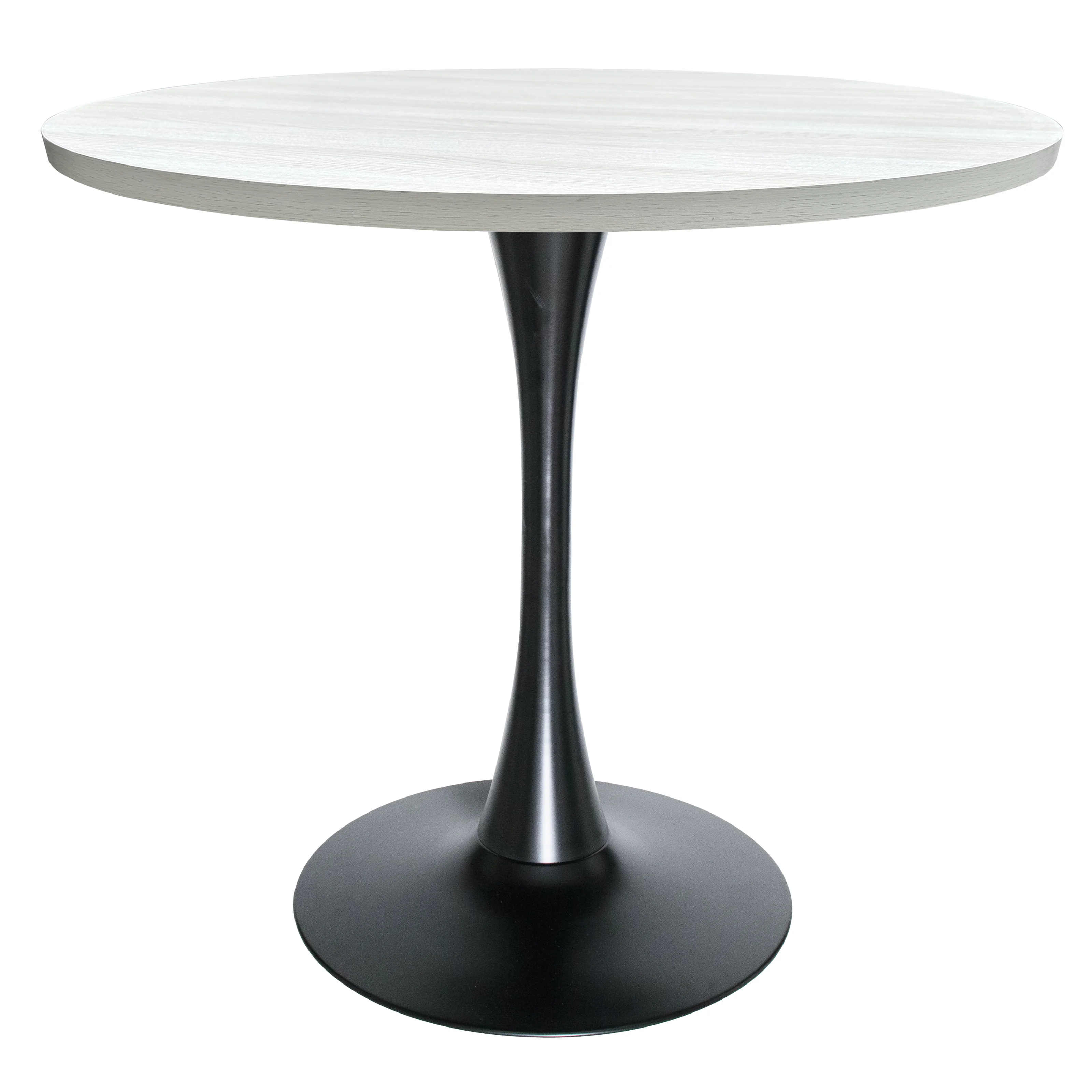 Bristol Dining table, Black Base with 36 Round Light Natural MDF top