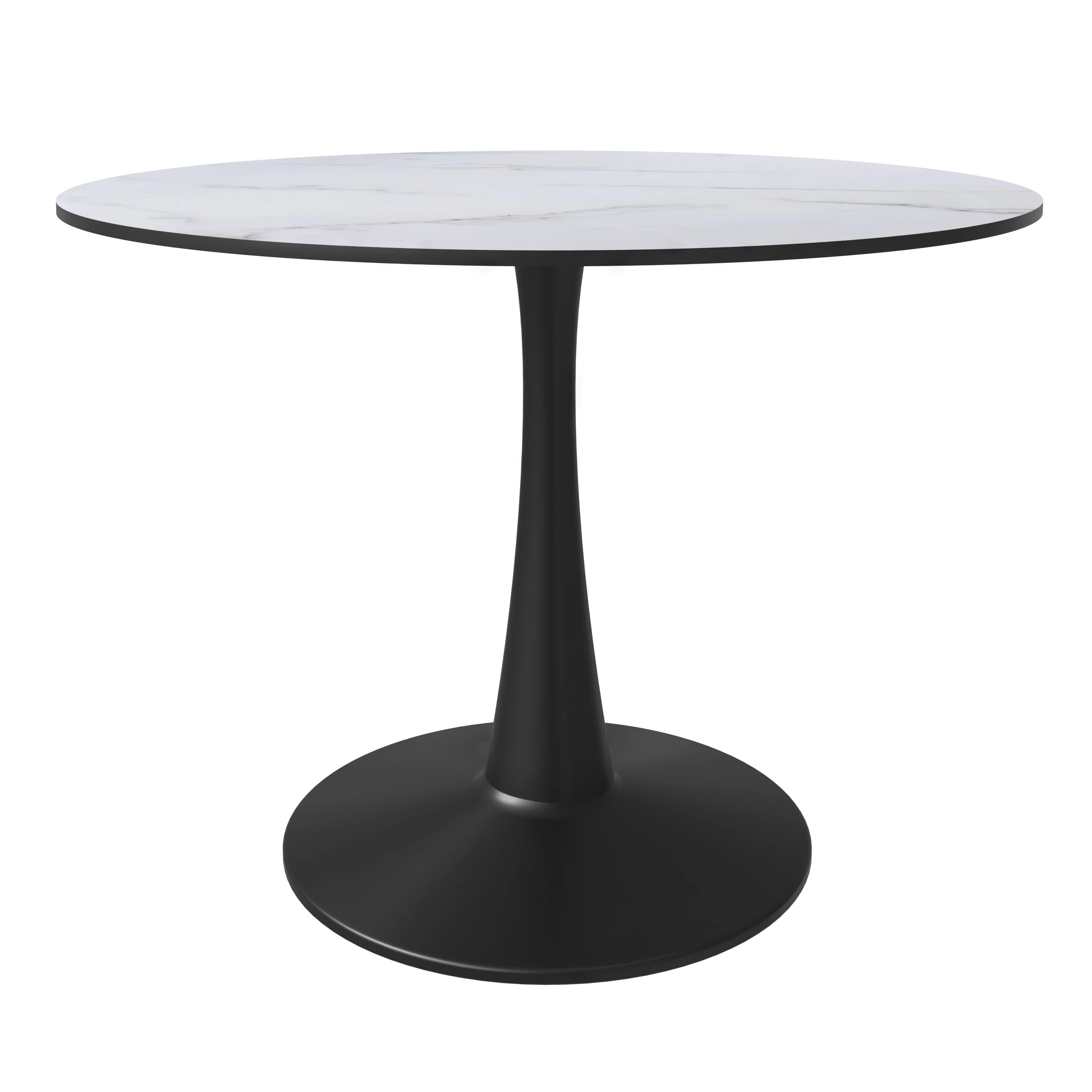 Bristol, 40" Round dining table in Black Base with White top