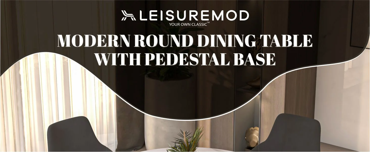 Bristol, 40" Round dining table in Black Base with White top