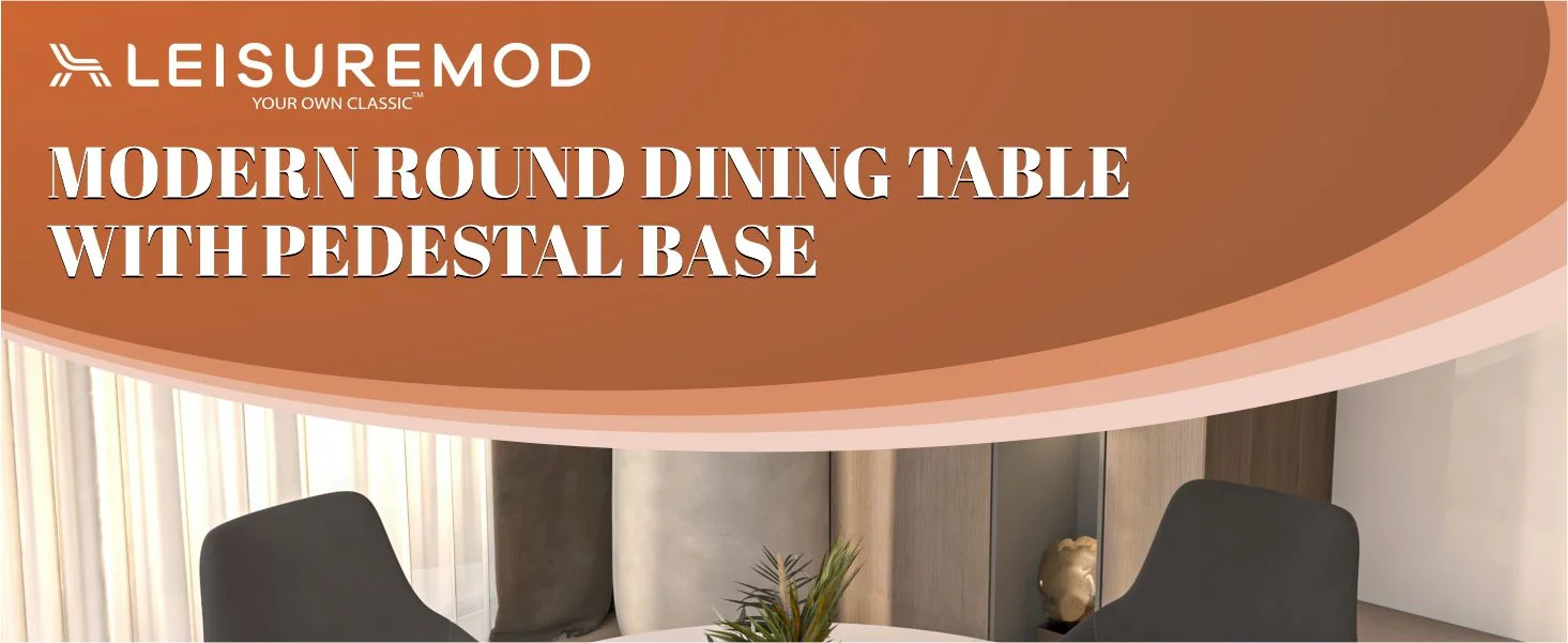 Bristol 40" round dining table Black base with White Sintered stone Top