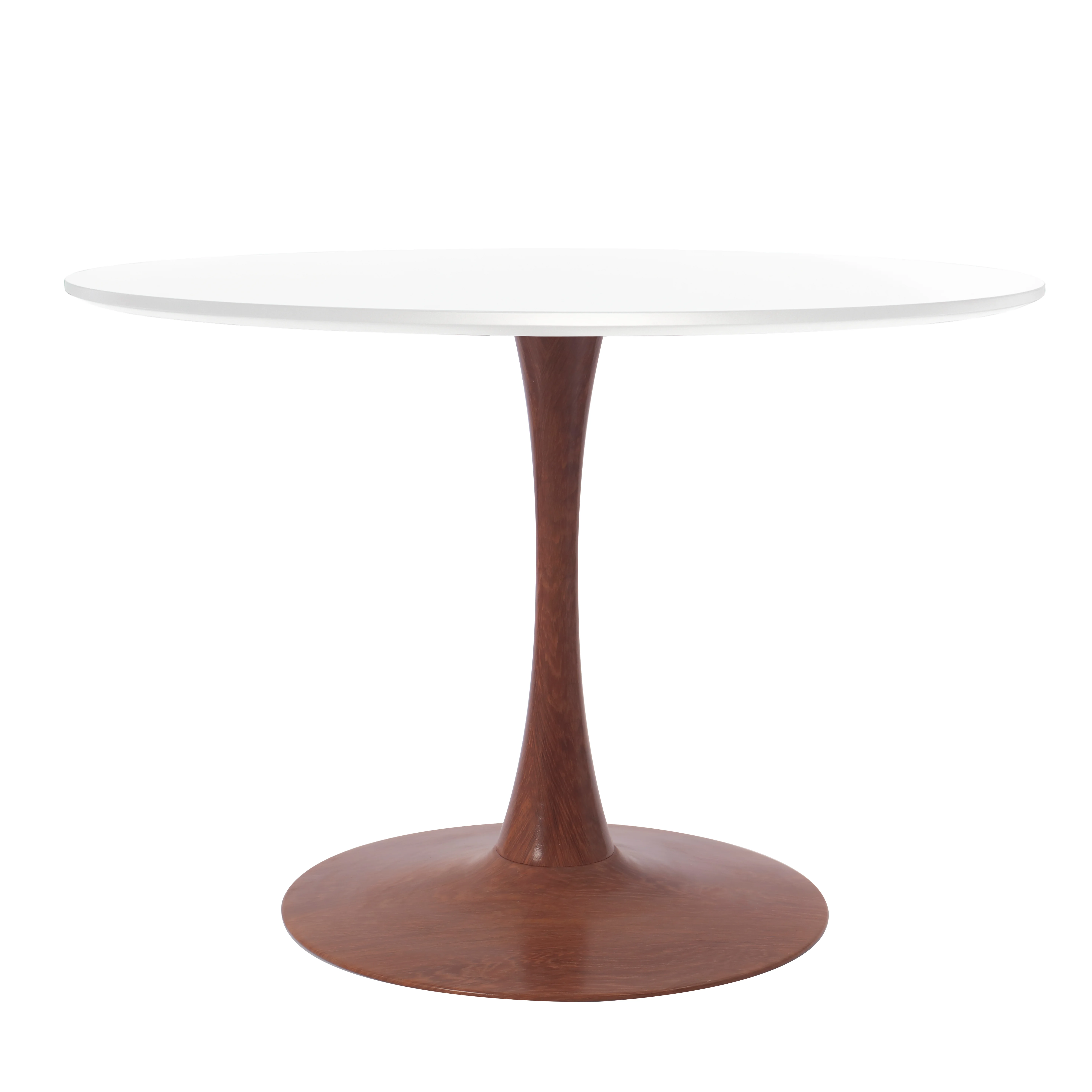 Bristol 35" Round Dining Table Wood Transfer Cherry Base with MDF White Top