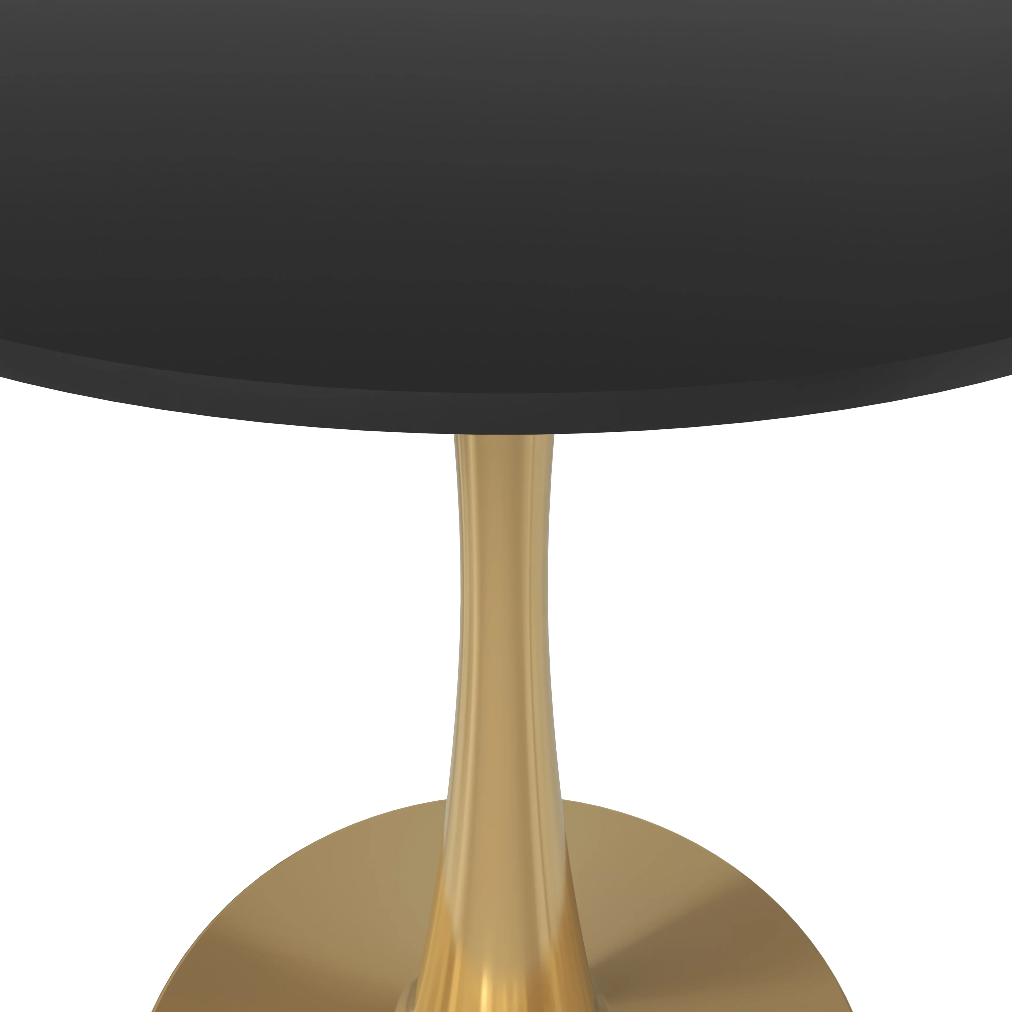 Bristol 24" round dining table Gold Base With Black Top