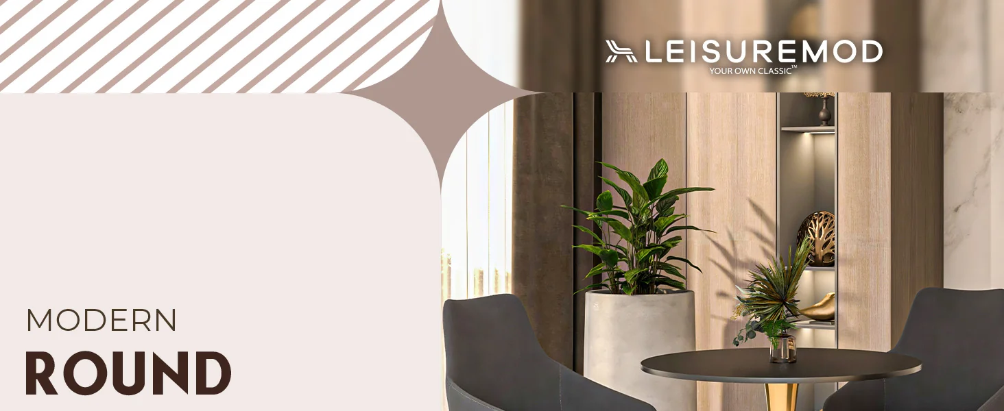 Bristol 24" round dining table Gold Base With Black Top