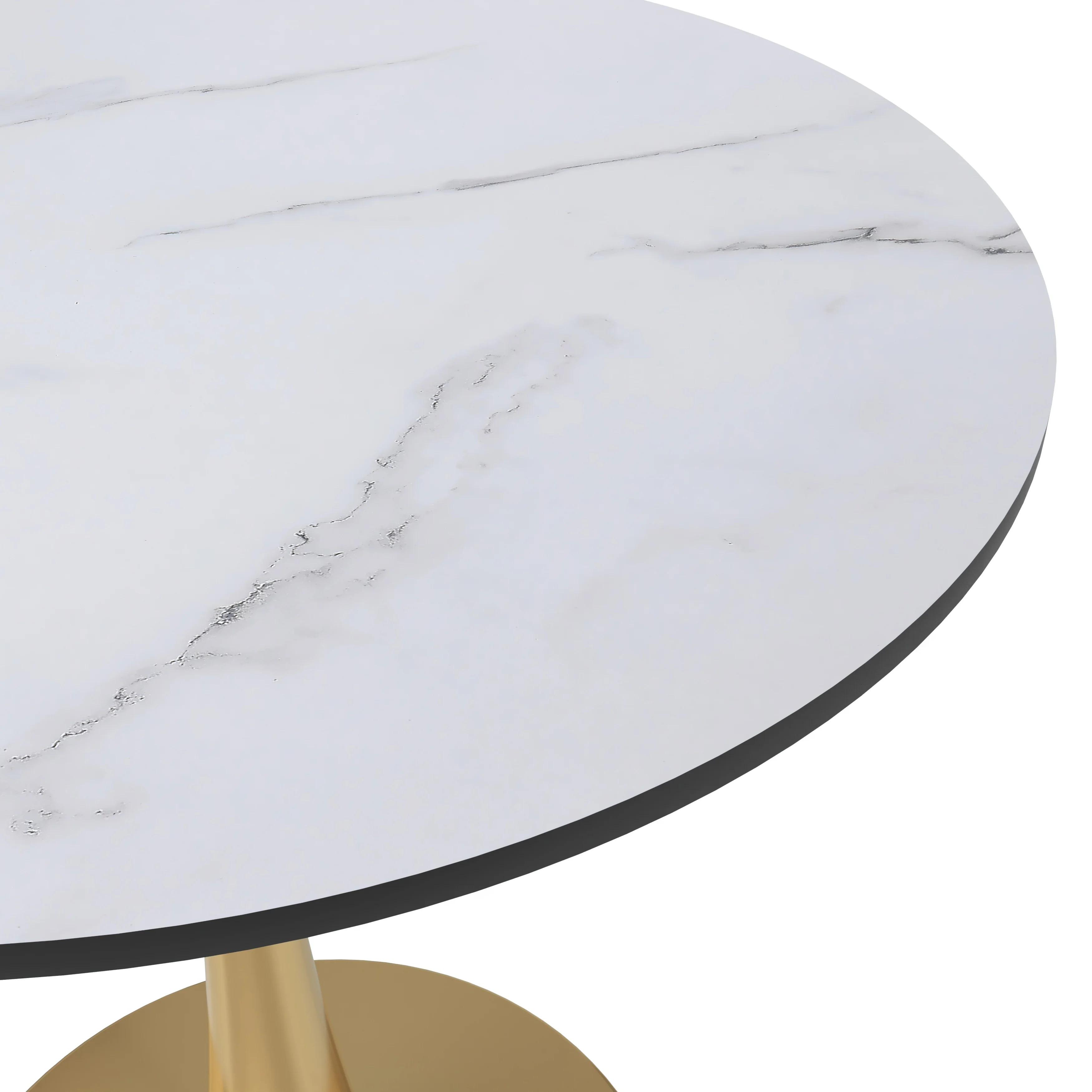 Bristol 24" round dining table Gold Base With White Top
