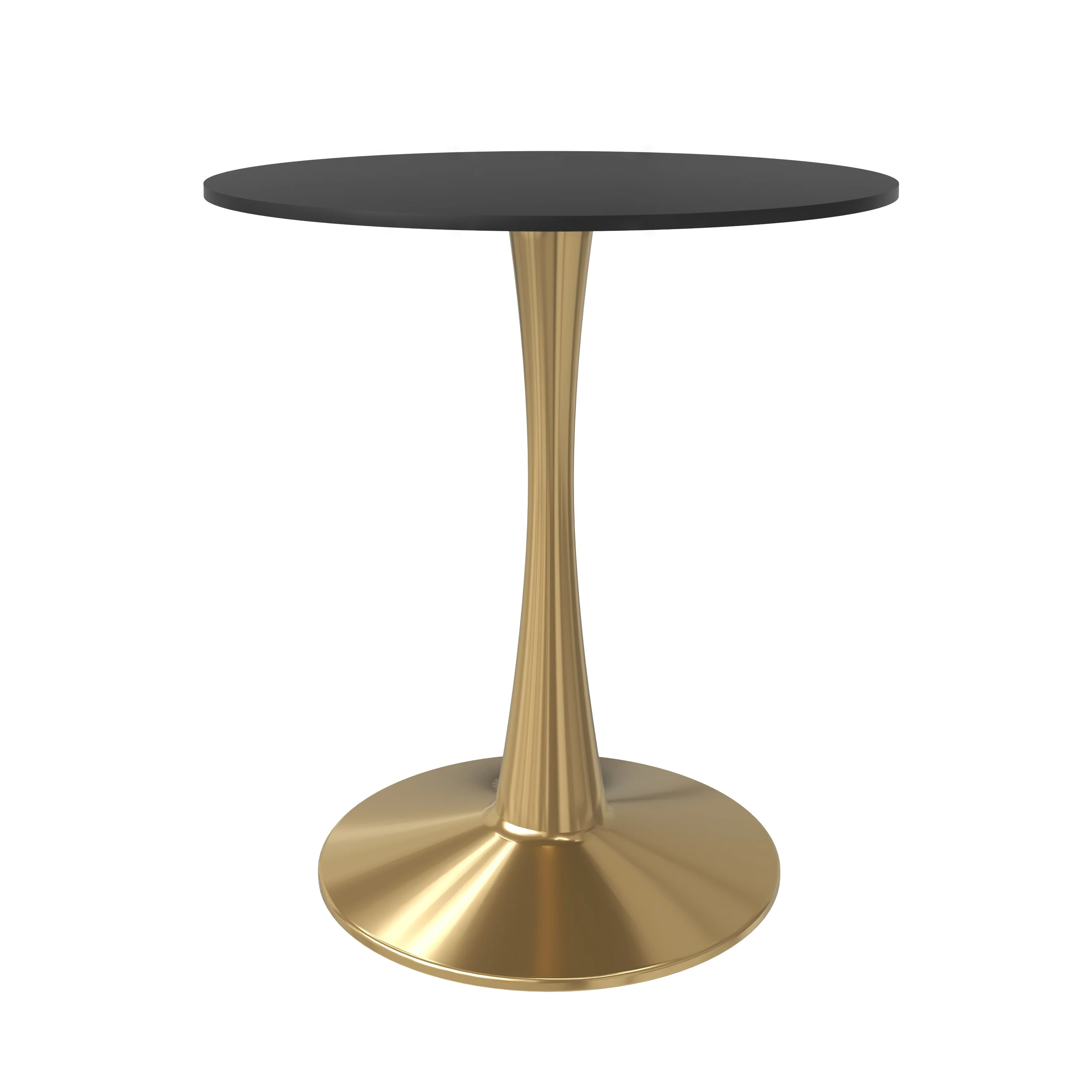 Bristol 27" round dining table Gold Base With Black Top